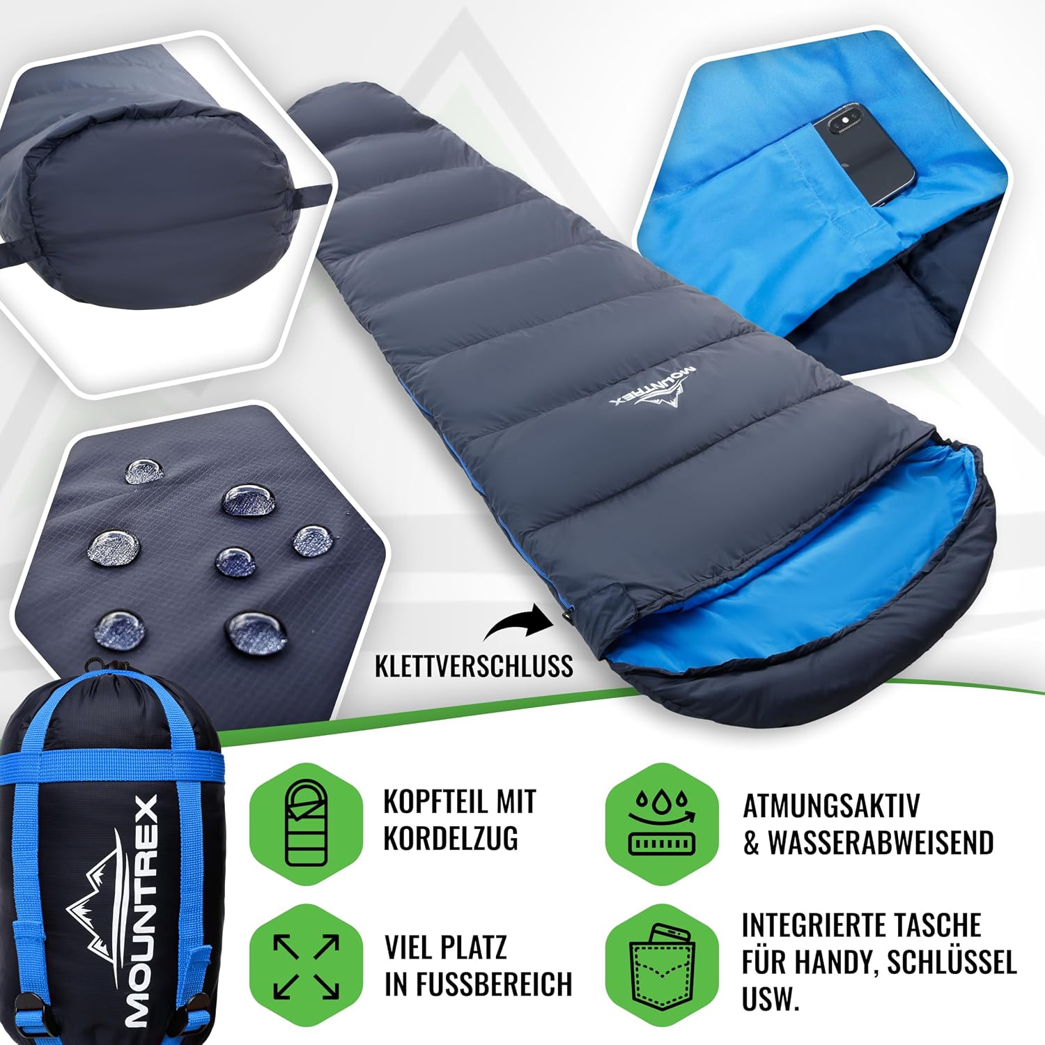 Thumbnail 2 de MOUNTREX Schlafsack Winter Sommer Ultraleicht 760 g