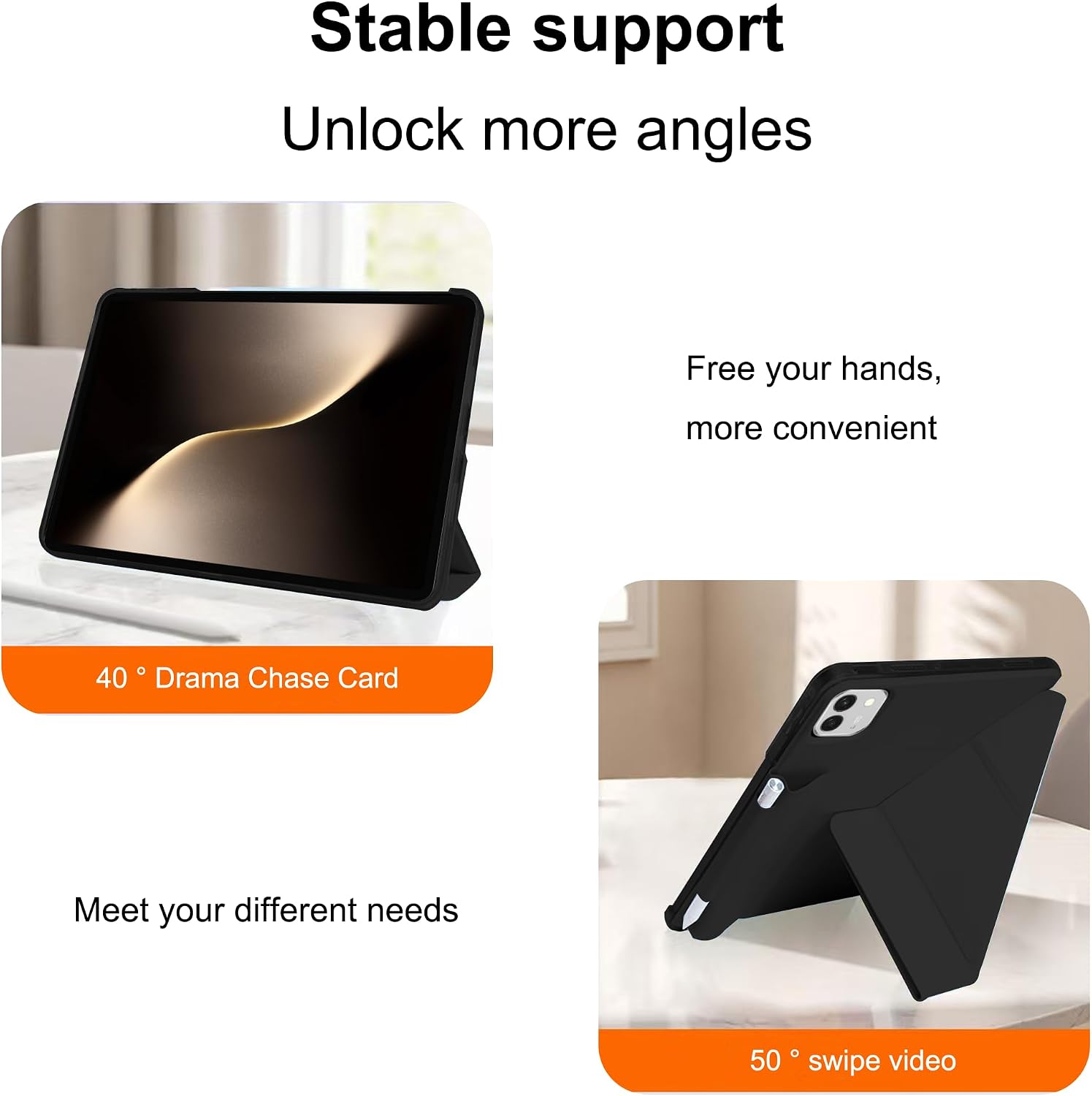 Detalle 2 de Fitudoos Hülle für Honor Magic Pad 3 13.3" – Ultra-dünn, Standfunktion, Automatischer Schlaf/Wachmodus, Schwarz
