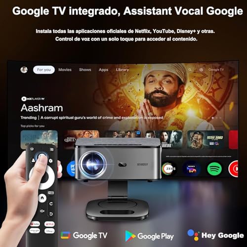 Detalle de Proyector 4K XIWBSY con Google TV, 1500 ANSI y rotación 360°