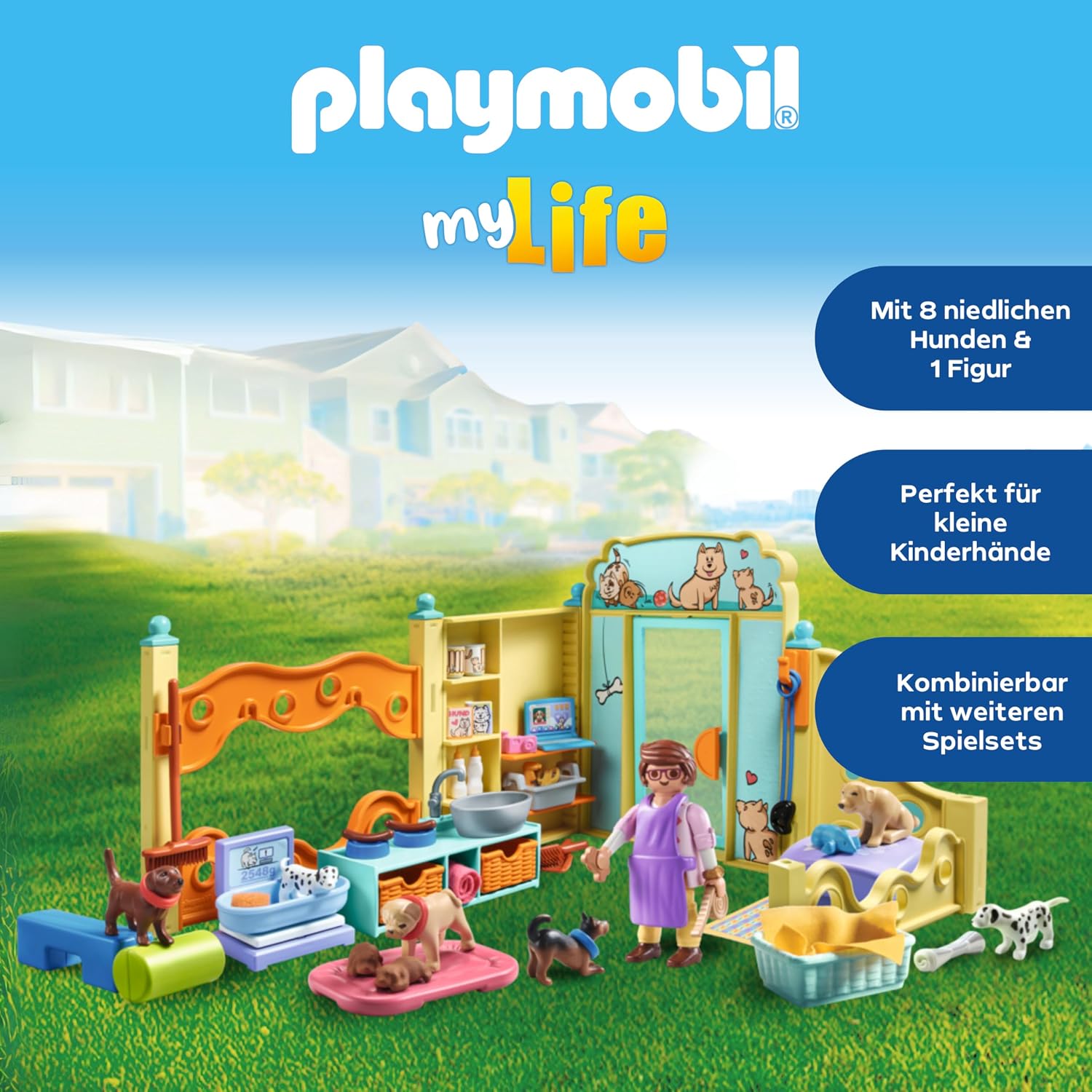Detalle de PLAYMOBIL Welpenhaus 71743 – Welpenspielzeug ab 4 Jahren
