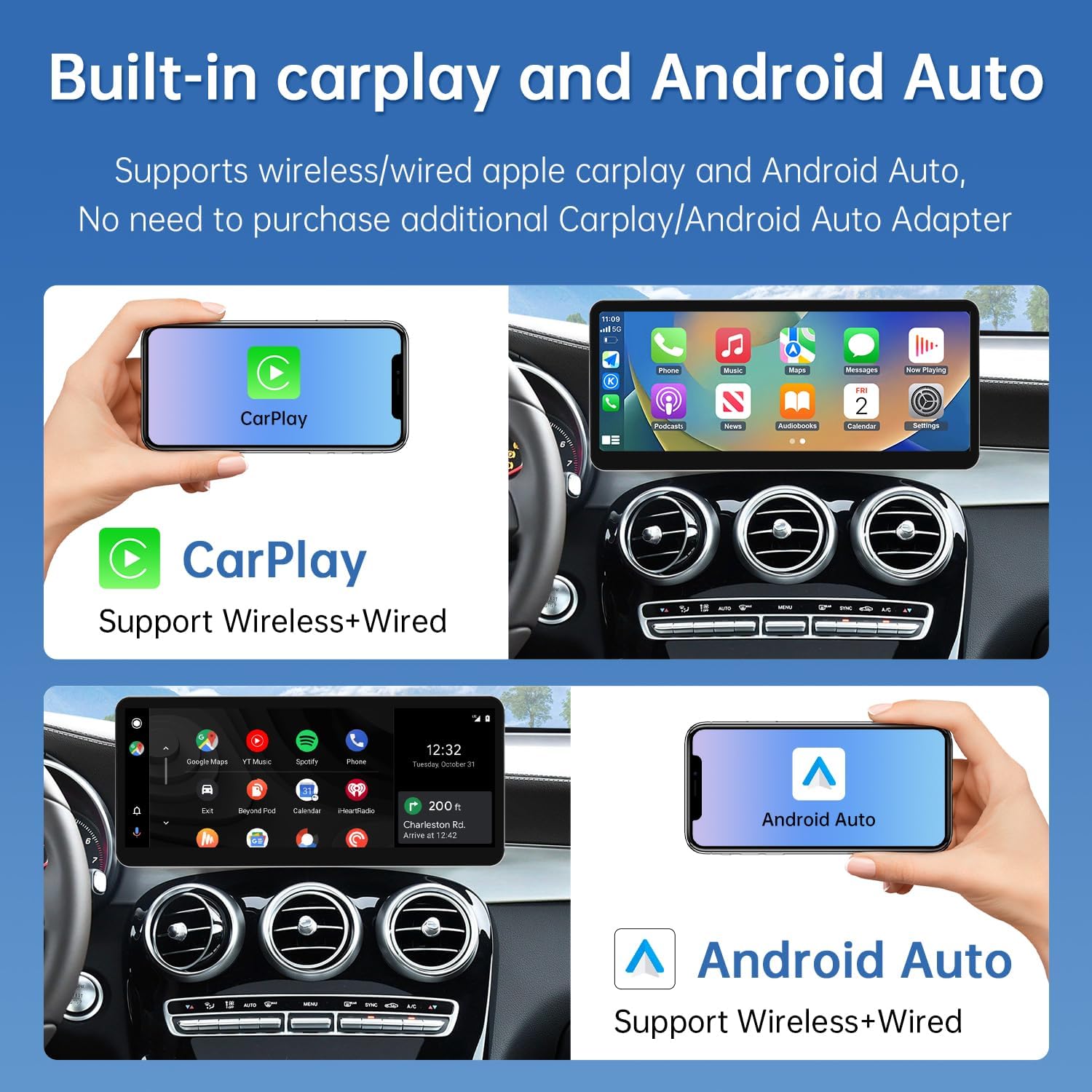 Thumbnail 1 de Road Top CarPlay autoradio 12,3 pouces pour Mercedes Classe C / GLC / V (W205) avec NTG 5.0