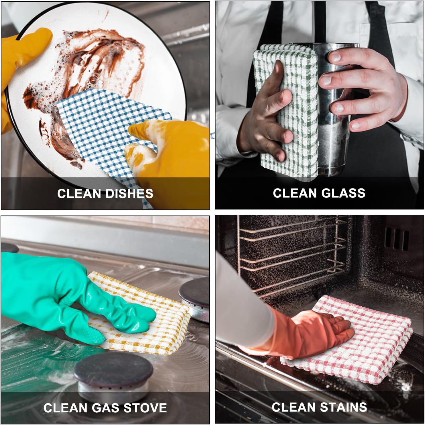 Thumbnail 4 de Nialnant 8 Pcs Kitchen Dish Rags – 100% Cotton, Soft, Absorbent, Quick-Dry Dish Cloths