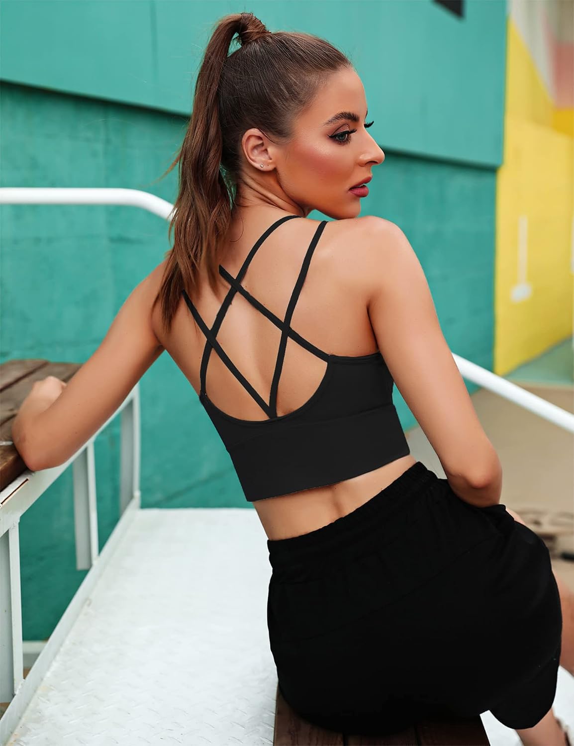 Detalle 1 de Sykooria Sport BH Damen Gepolstert Bustier