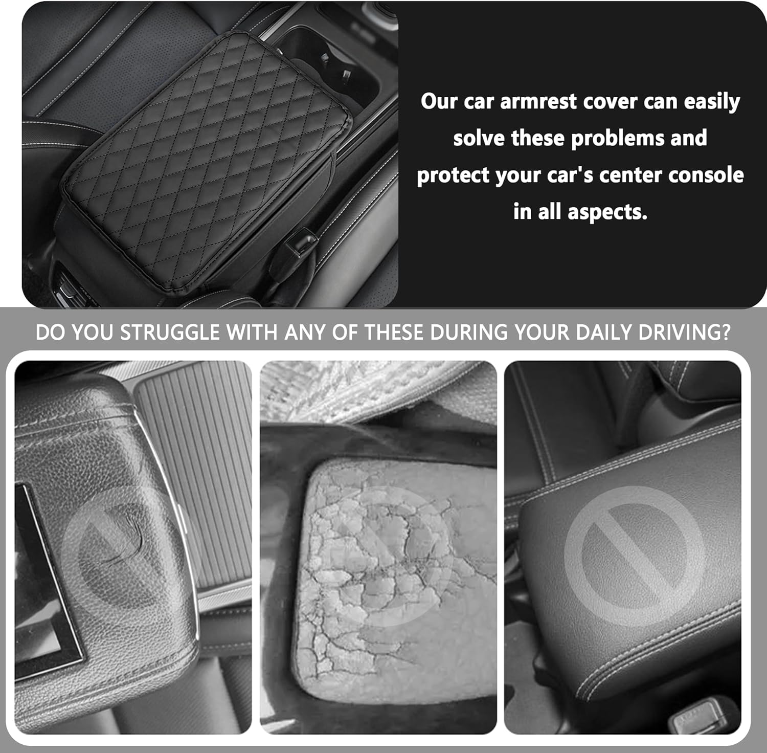 Thumbnail 5 de Upgraded Car Center Console Cover microfiber armrest with 2 pockets