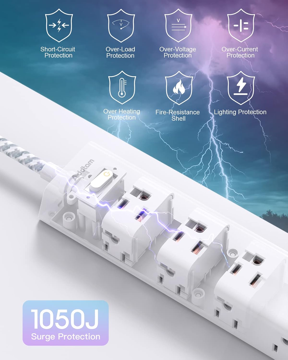 Thumbnail 3 de Surge Protector Power Strip 1050J, 12-Outlet 15 ft 🏠