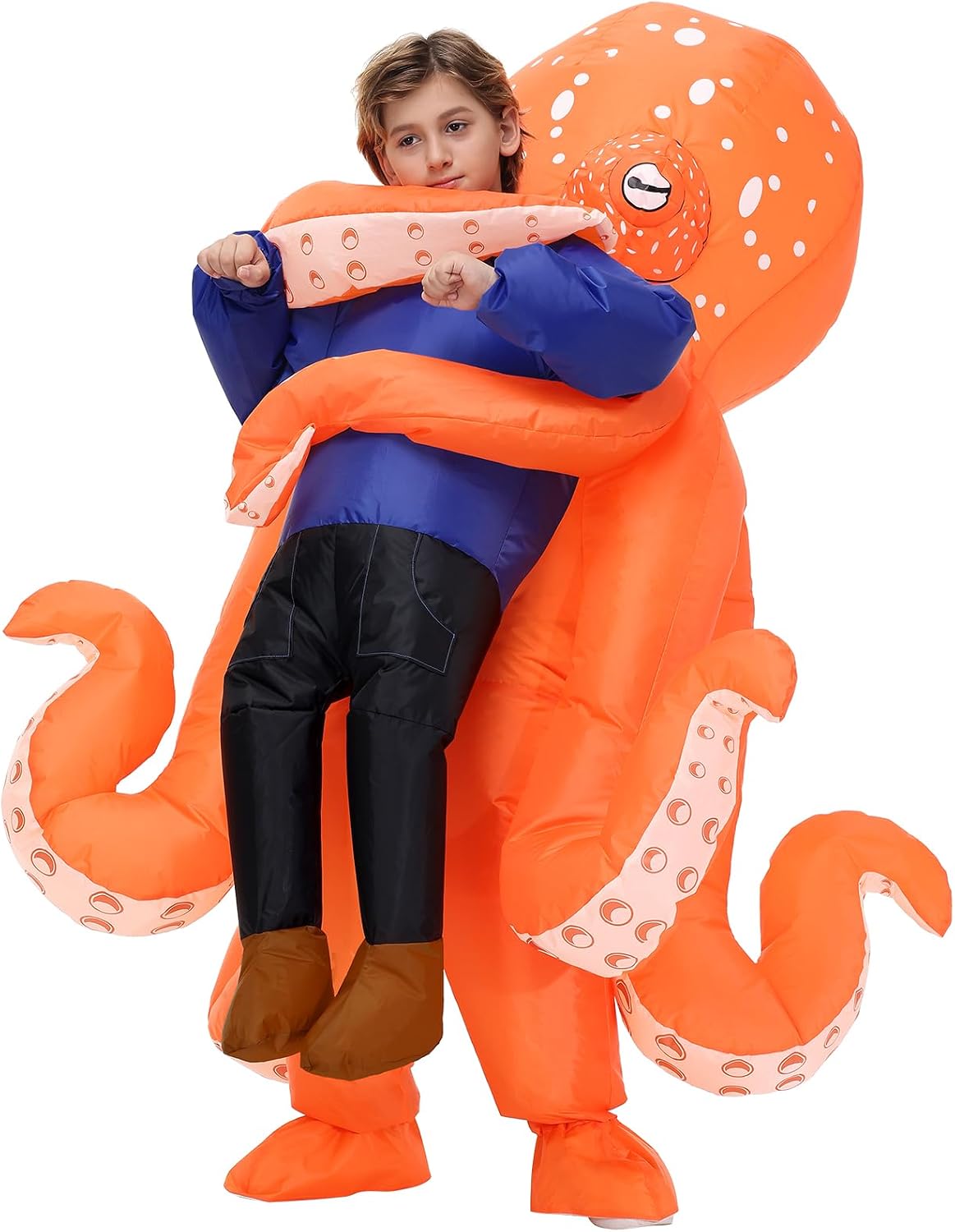 Detalle 2 de Searhmomo Inflatable Octopus Costume for Kids, Fan-Powered Polyester
