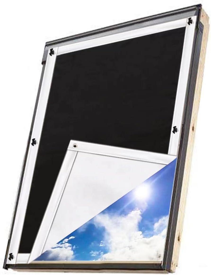 Detalle de Update Sonnenschutz Dachfenster Rollo Verdunkelungsrollo – Verdunkelungsstoff für Velux- und Roto-Fenster 96 × 120 cm