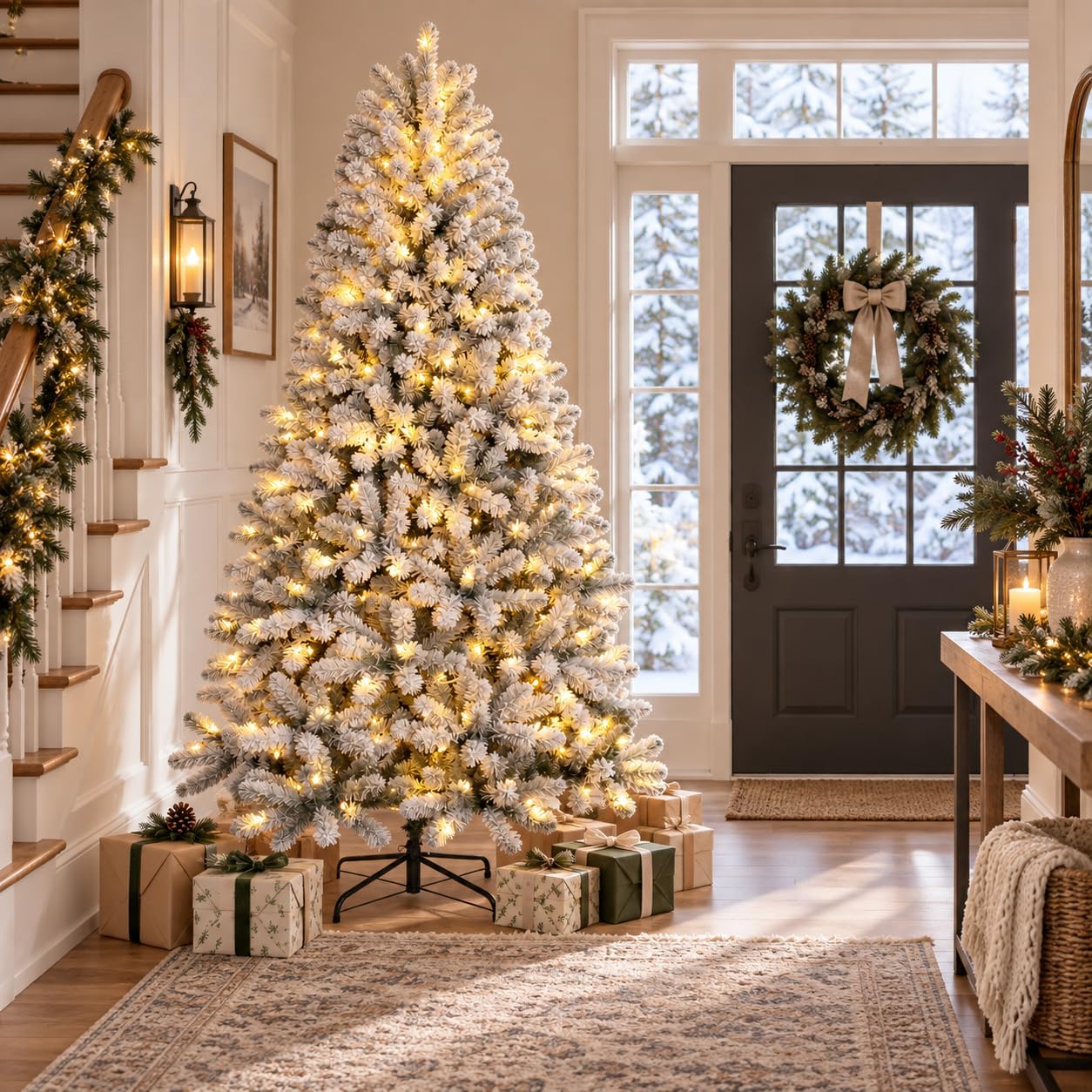 Thumbnail 6 de SHOPNEW G0501A(0.17) G1503A(0.51) 6 ft Pre-Lit Flocked Snow Spruce Tree