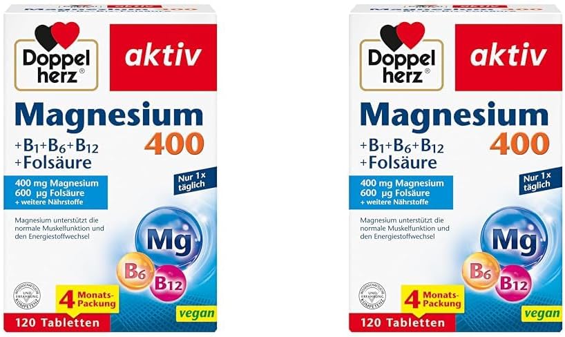 Thumbnail 6 de Doppelherz Magnesium 400 + B1 + B6 + B12 + Folsäure – 120 vegane Tabletten
