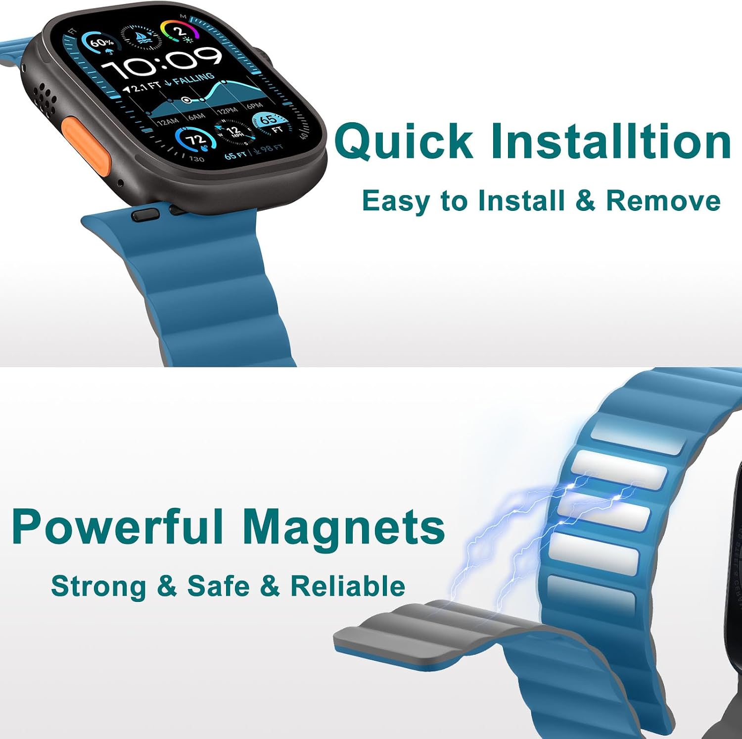 Detalle de HITZEE magnetic Apple Watch strap 175–230mm