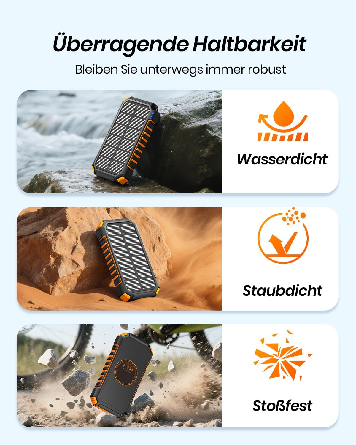 Thumbnail 4 de ADDTOP Solar Power Bank 26800mAh USB-C Schnellladung