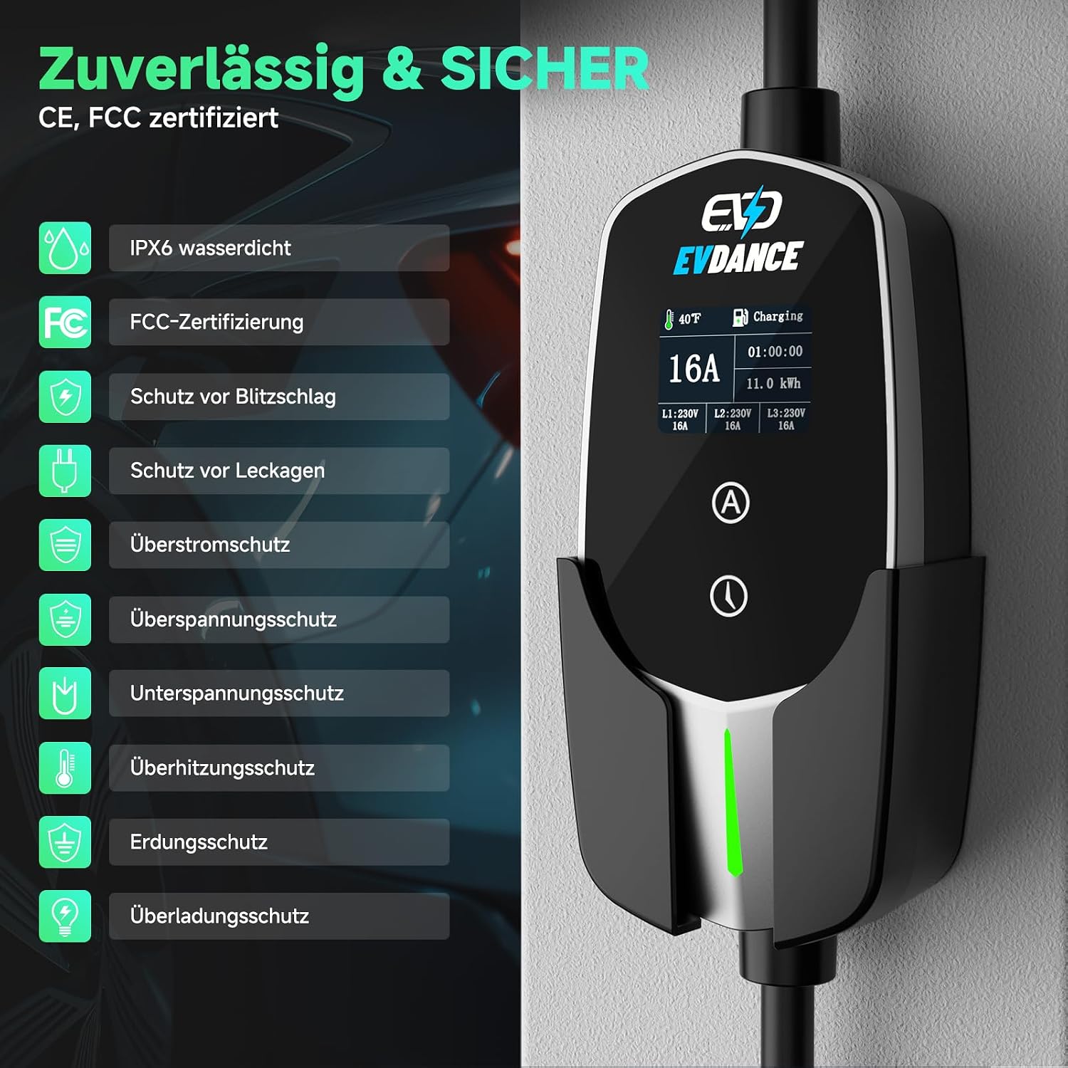 Detalle 2 de EVDANCE Mobile Wallbox 11 kW đ
