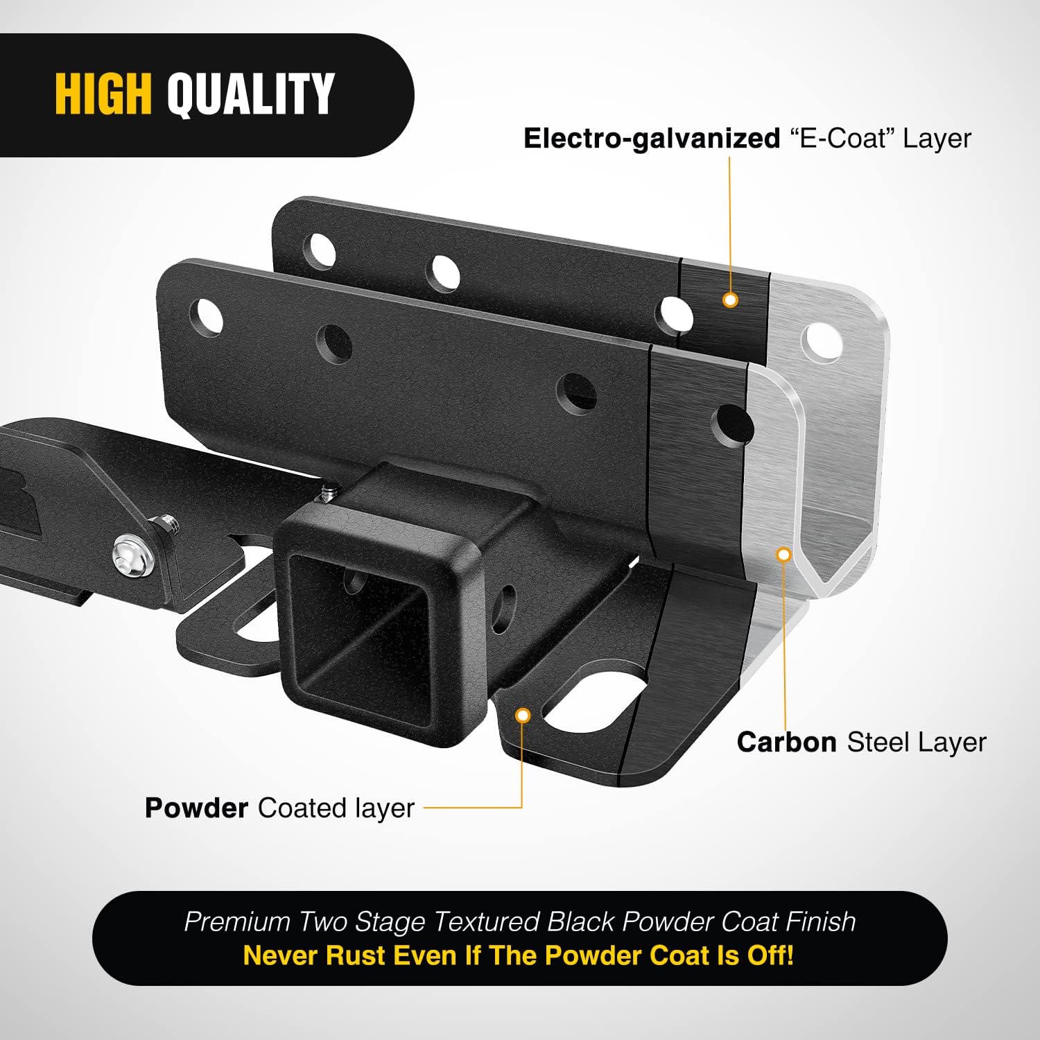 Detalle de Nilight 2-Inch Rear Trailer Hitch Receiver Kit for 2021-2026 Ford Bronco (2-Door & 4-Door, Excludes Bronco Sport)