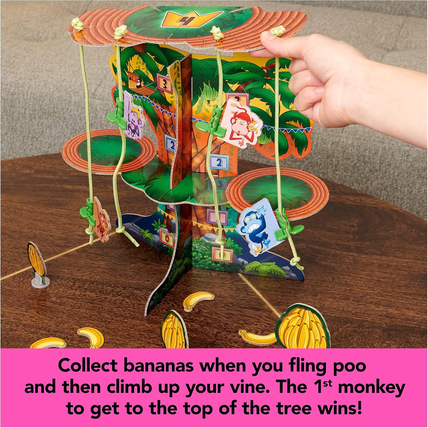 Detalle 2 de Spin Master Games Monkey See Monkey Poo family game with monkey flinger