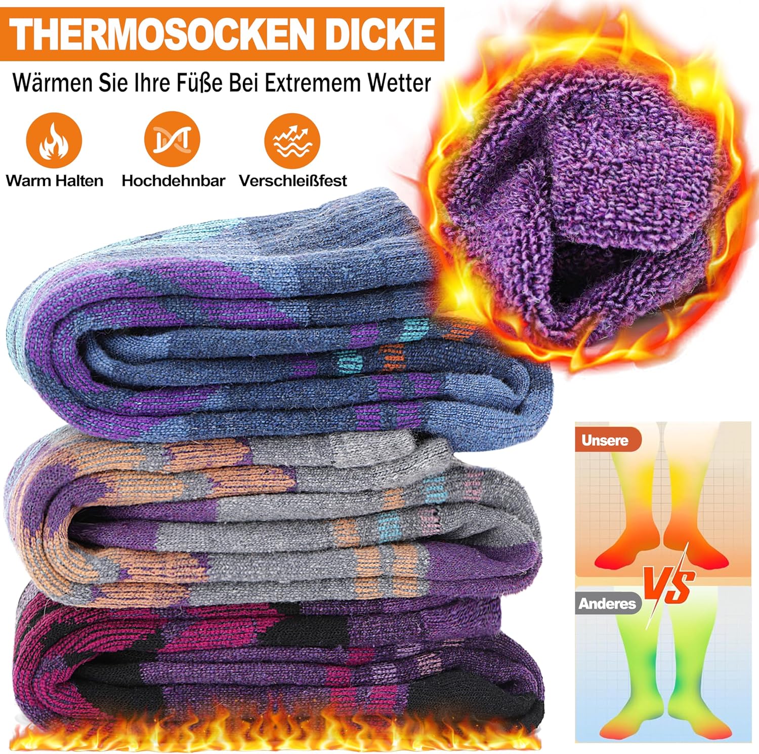 Detalle 2 de Welwoos Merino Wollsocken 3 Paar
