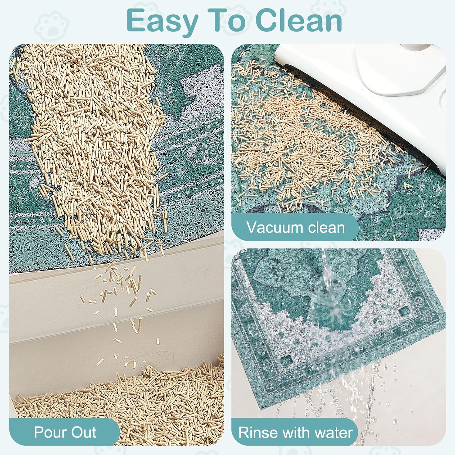 Thumbnail 2 de Glittme YB003922-XL Cat Litter Mat, 40" x 30" PVC, Washable and Non-Slip