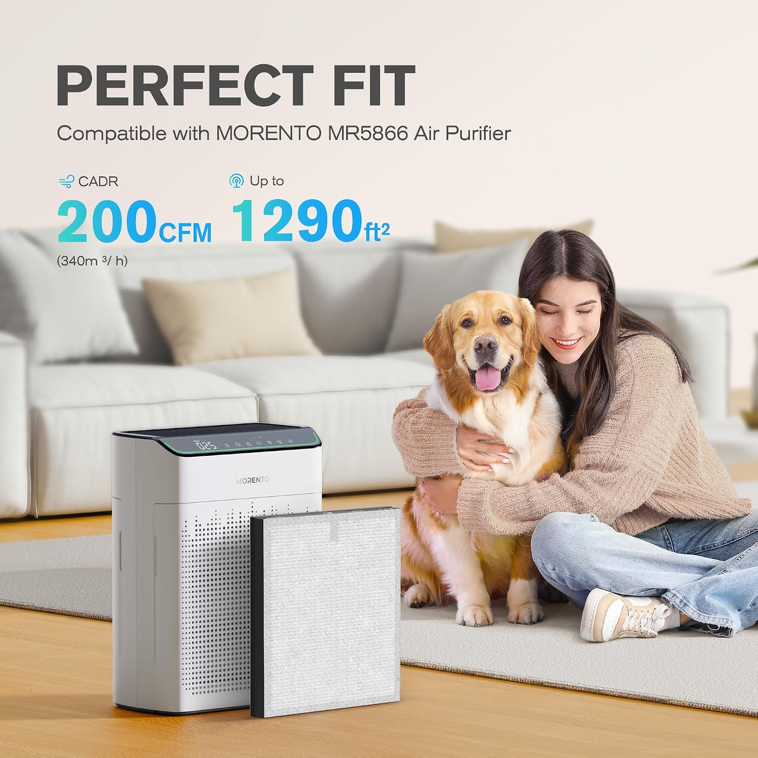 Detalle 2 de MORENTO MR5866 Ersatzfilter 2er Pack 2200 Std