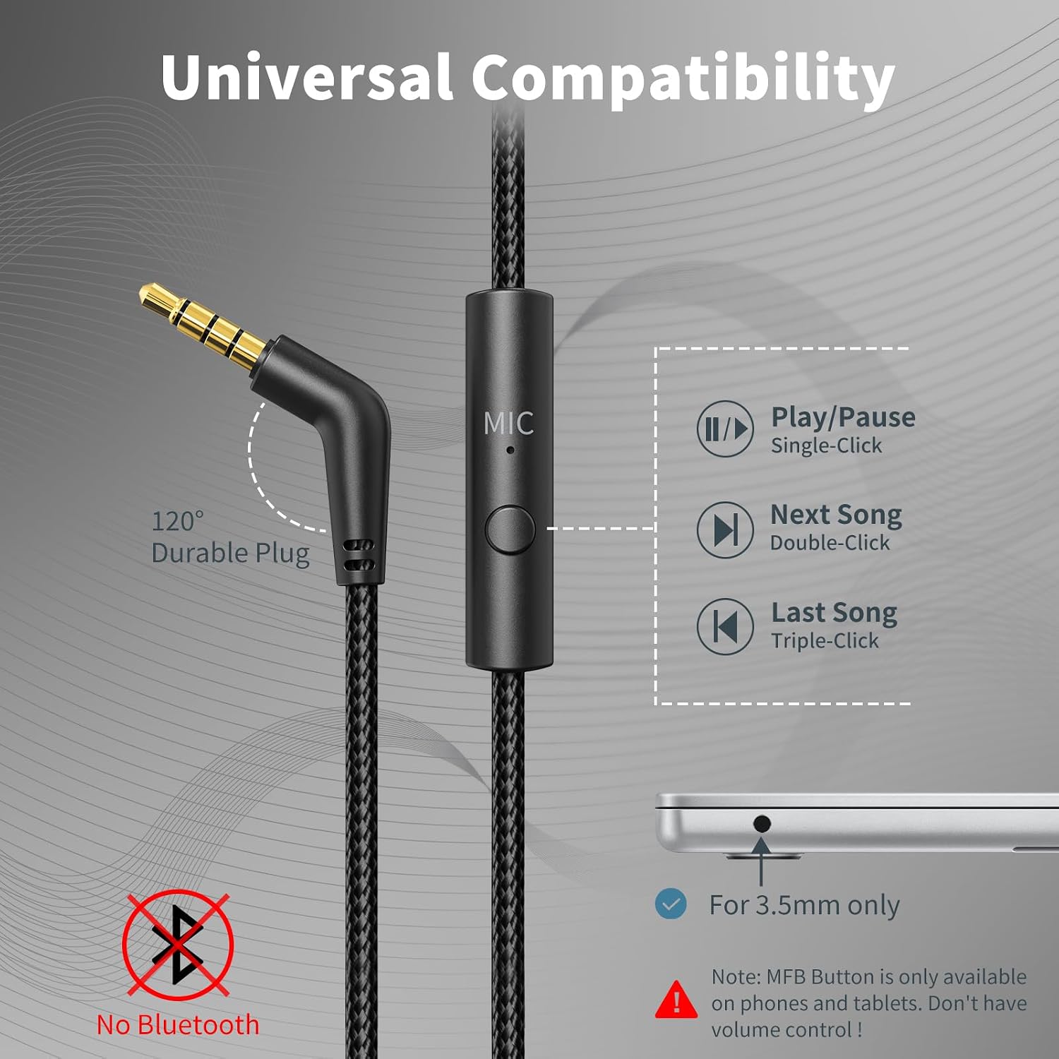 Thumbnail 4 de Botesty Sound Headphones Wired with Mic