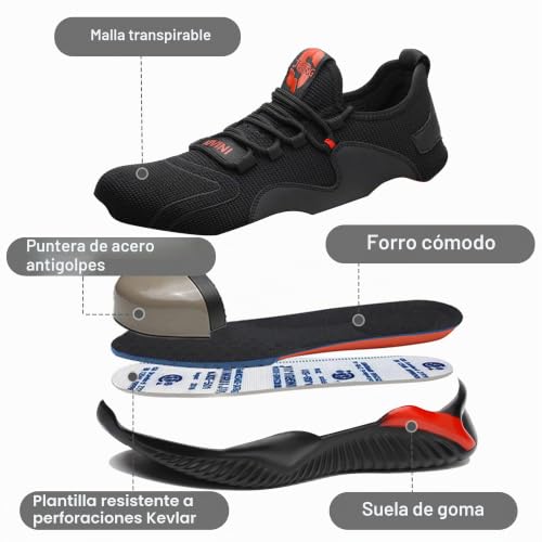 Detalle de Zapatos de Seguridad Tolhe S3 para Hombre/Mujer: ligeros, cómodos y resistentes