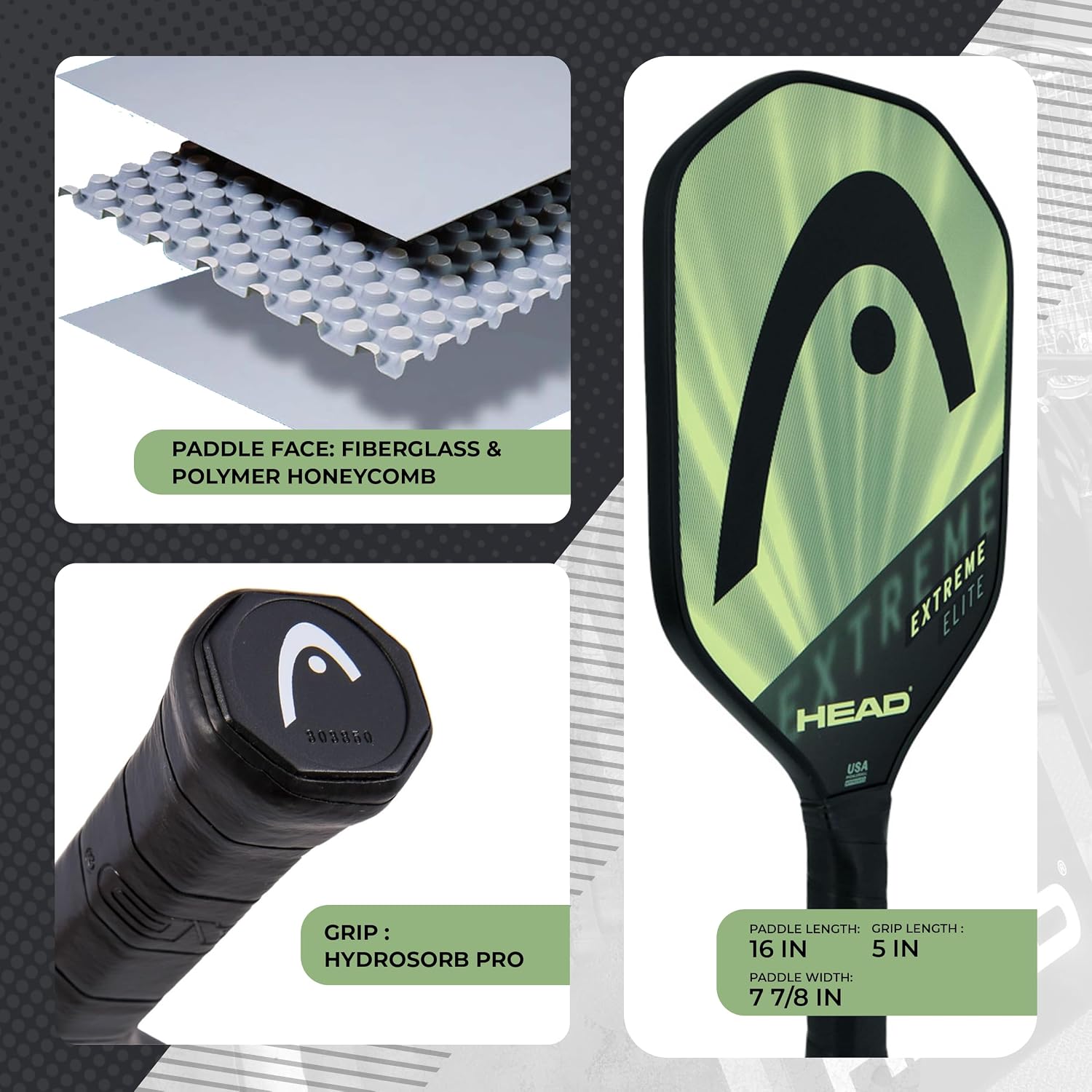 Detalle 2 de Head Extreme Elite: pagaie en fibre de verre avec noyau polymère alvéolaire et grip confort