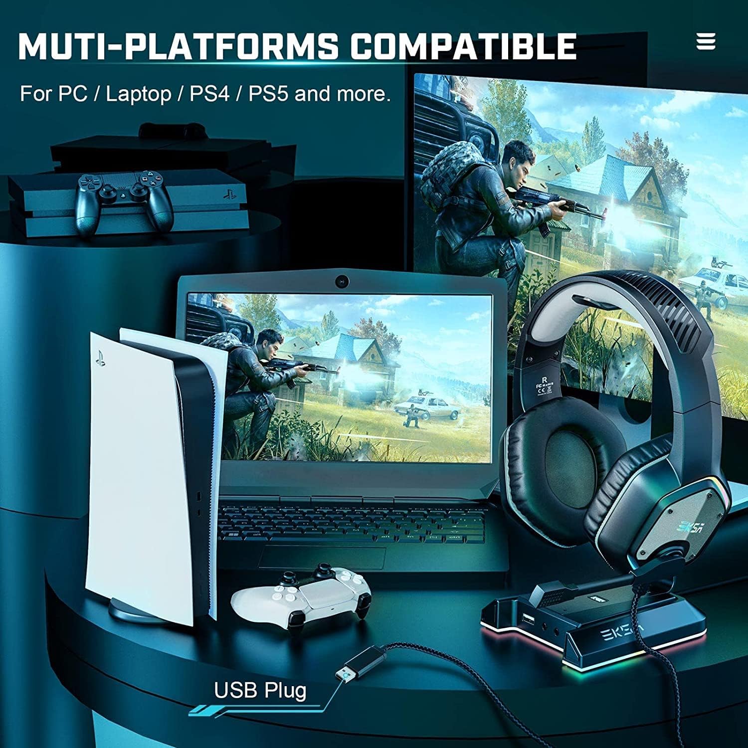 Thumbnail 6 de EKSA E1000 USB Gaming Headset 7.1