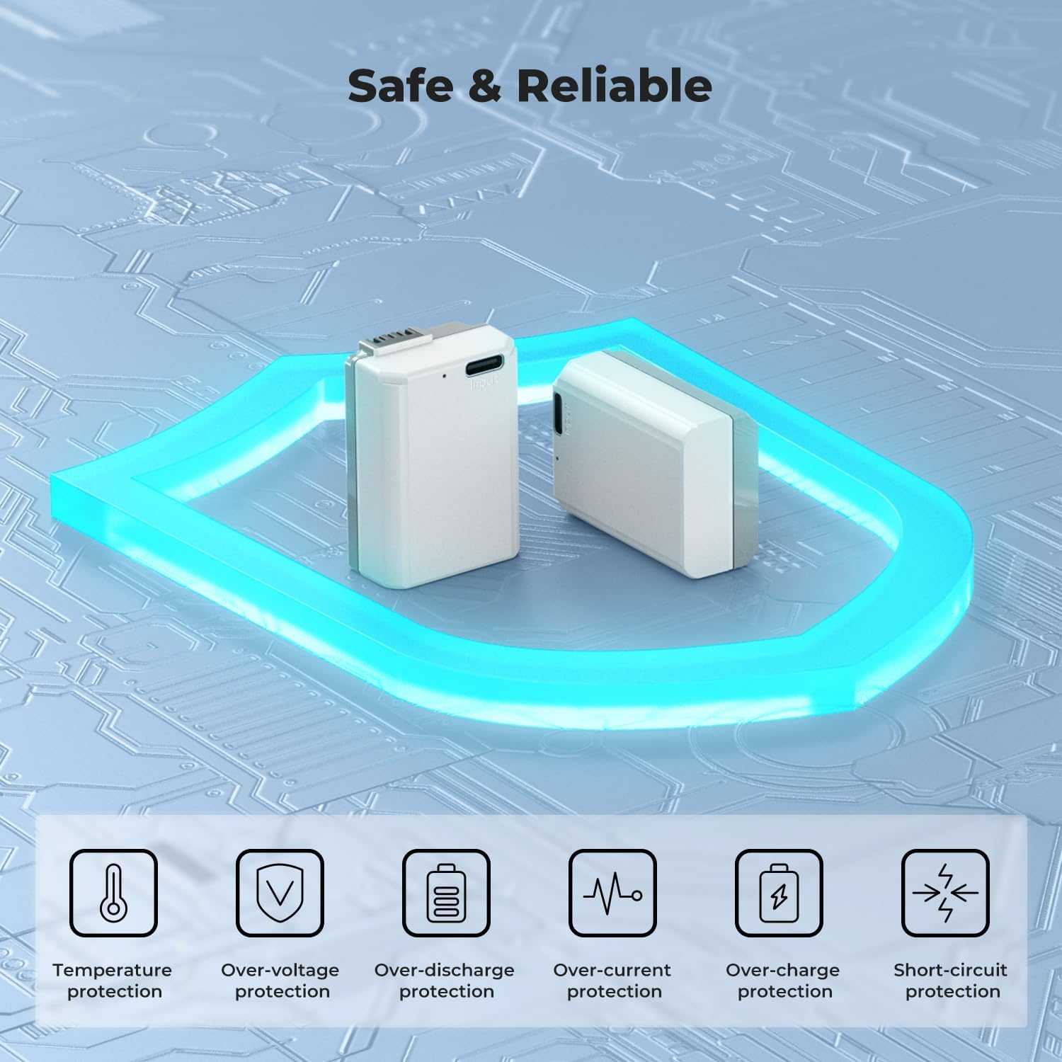Detalle de K&F CONCEPT 2 Pack NP-FW50 USB-C Batteries for Sony Cameras
