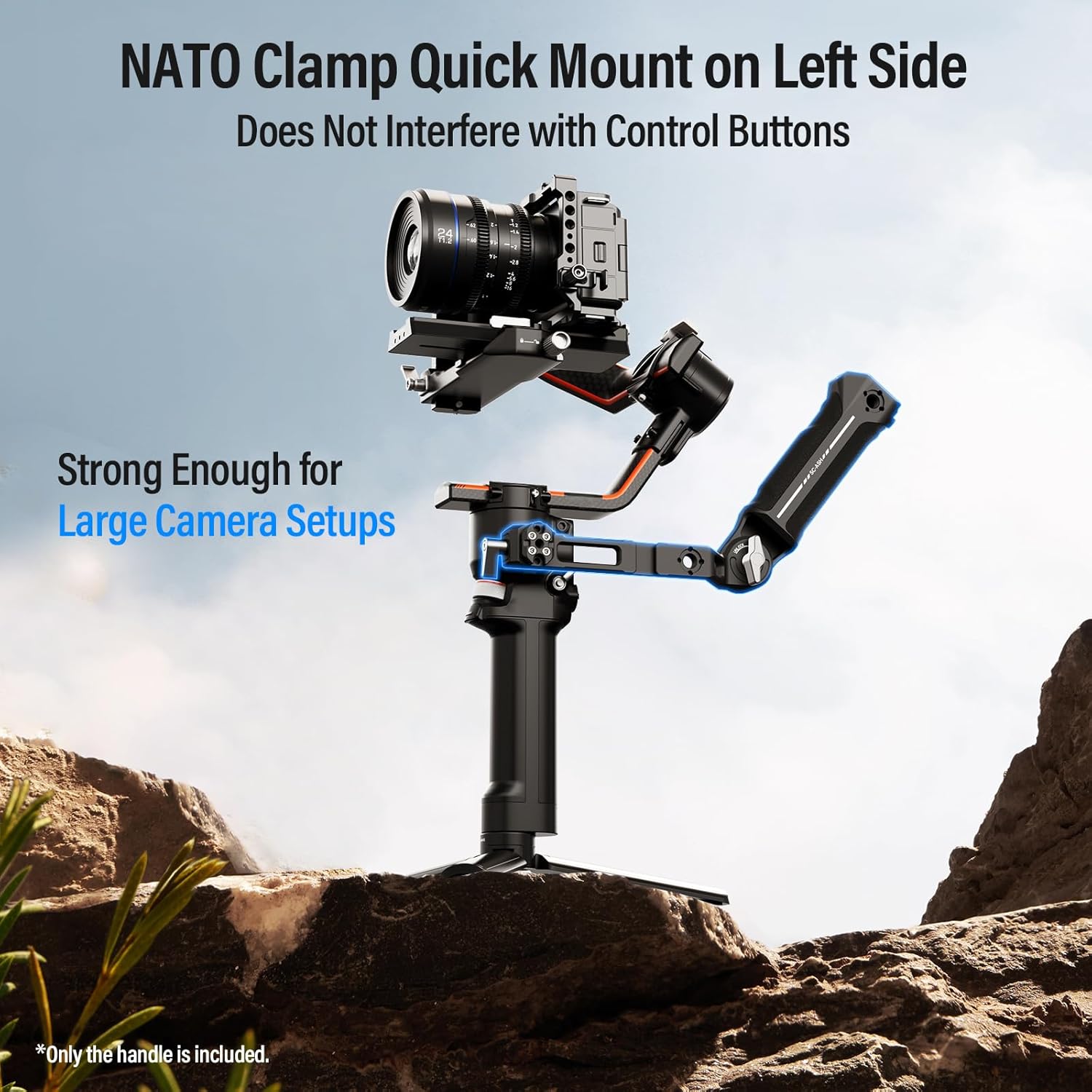 Thumbnail 4 de SIRUI SC-ASH verstellbarer NATO Clamp Sling Handgriff für DJI Gimbals (DJI RS 3 Mini/RS 3/RS 3 Pro, RS 2, RSC 2, Ronin-S)