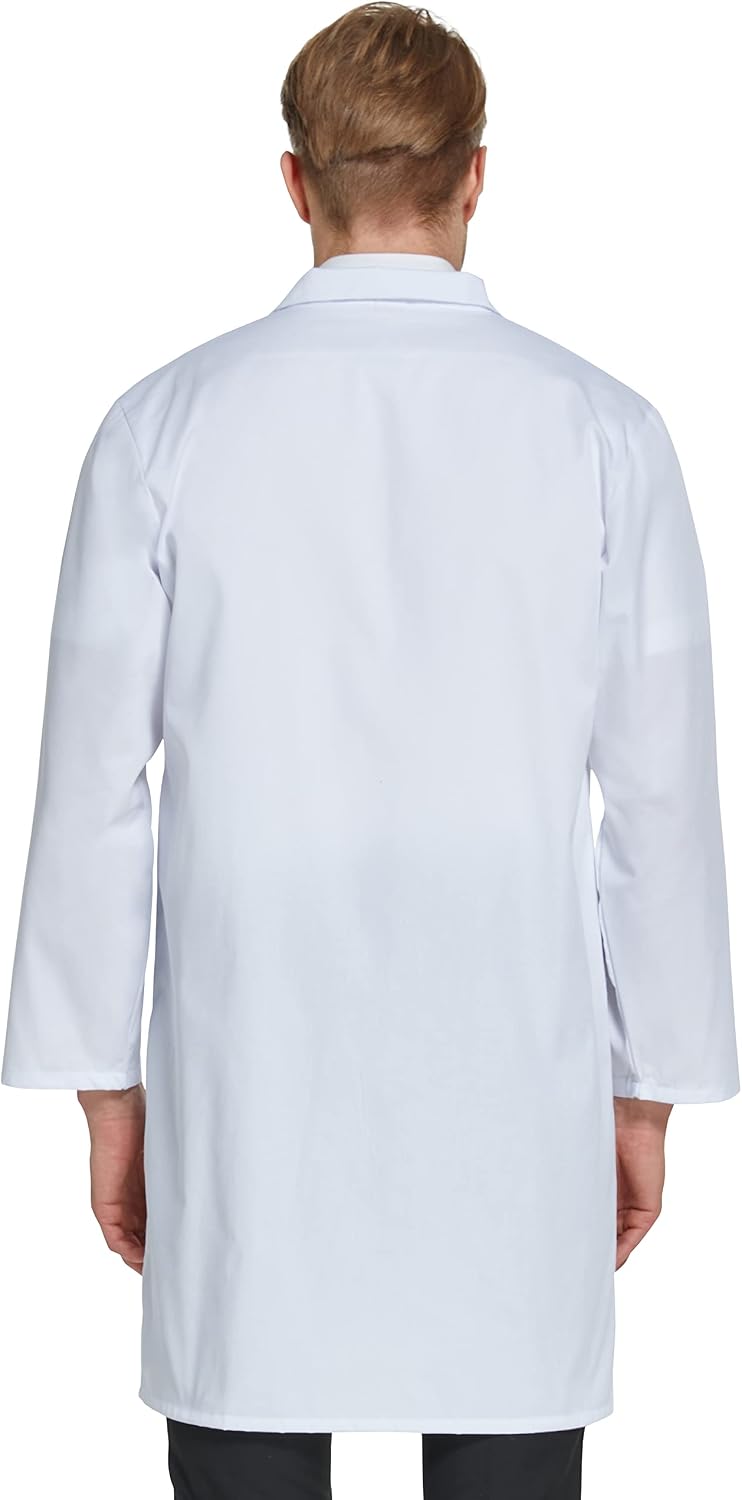 Thumbnail 4 de VOGRYE Men's White Lab Coat with 3 Pockets, 65/35 Blend, 41-Inch Length