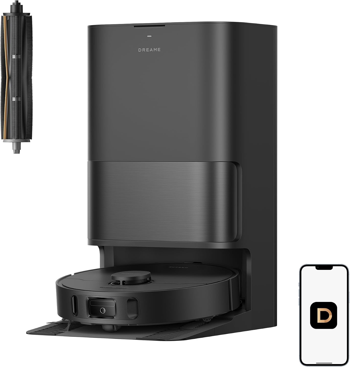 Detalle de Dreame D30 Ultra Robot Vacuum and Mop with 25,000Pa Suction, Auto-Empty Dock and MopExtend Edge Cleaning (Black)