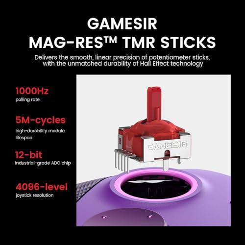 Detalle de GameSir G7 Pro Manette Xbox Filaire/PC Sans Fil, TMR, Violet – Multi-Plateformes et Esport
