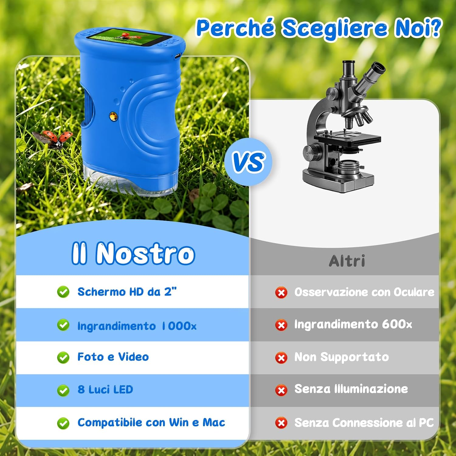 Thumbnail 6 de ASPOVEN Microscopio Digitale Bambini 1000X con Schermo IPS da 2": esplorazioni scientifiche a portata di mano