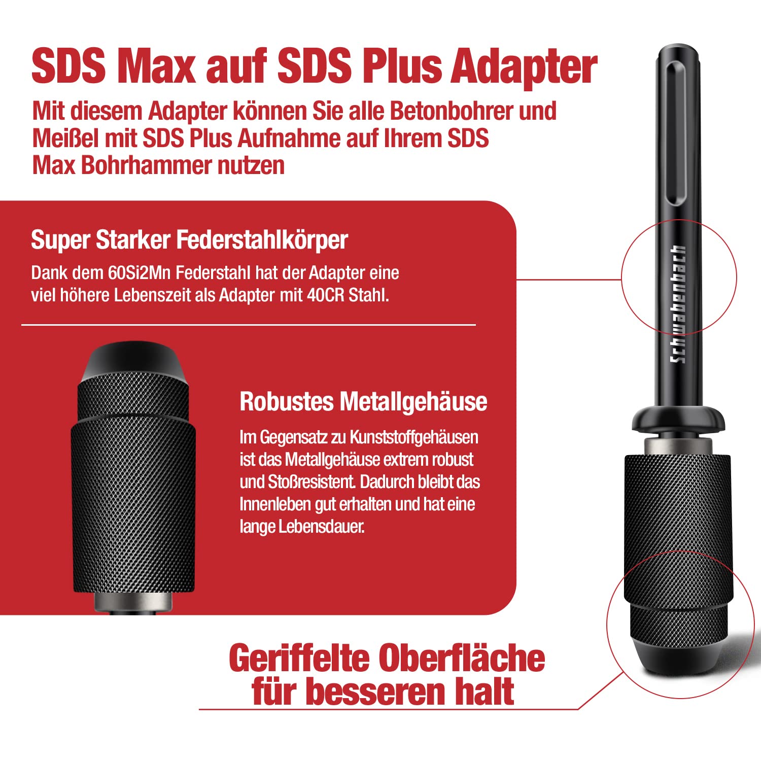 Thumbnail 4 de SCHWABENBACH Adattatore SDS Max su SDS Plus