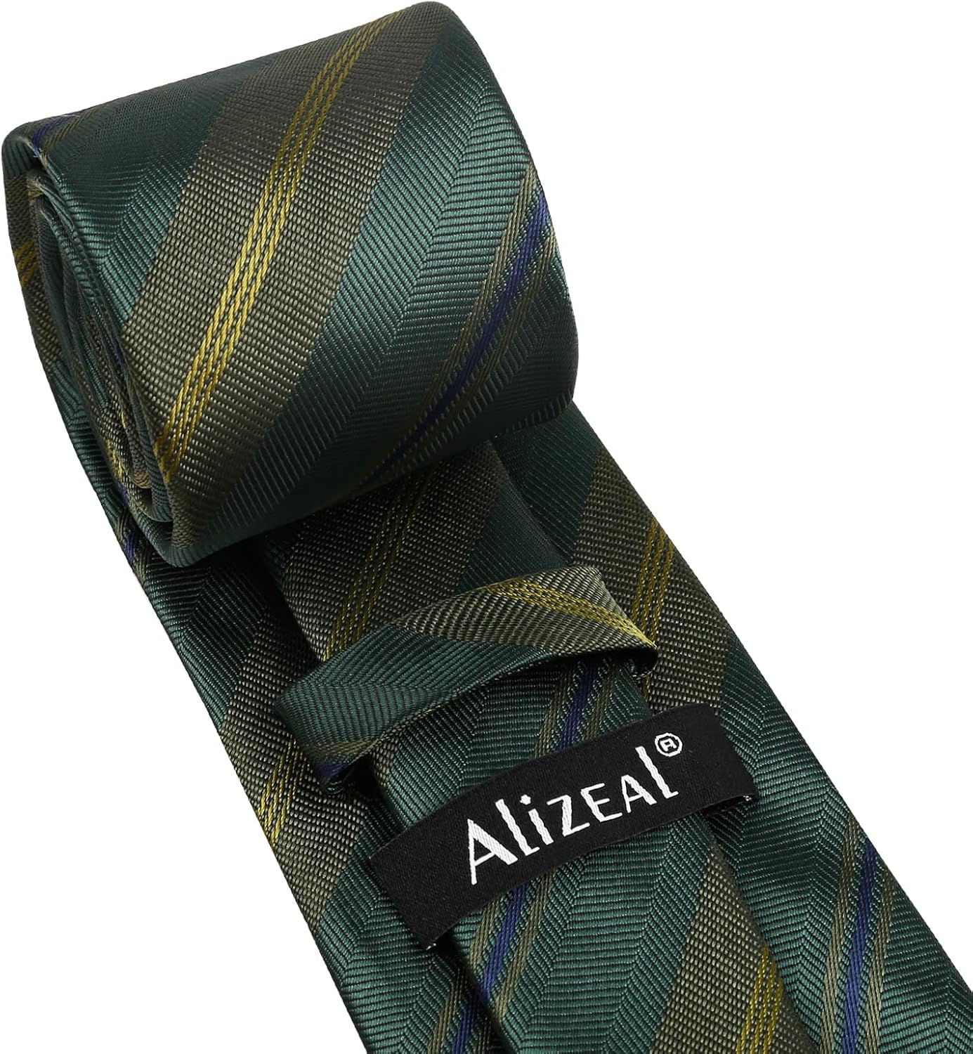 Thumbnail 1 de Alizeal Solid Colour Tie and Pocket Square Set with Cufflinks