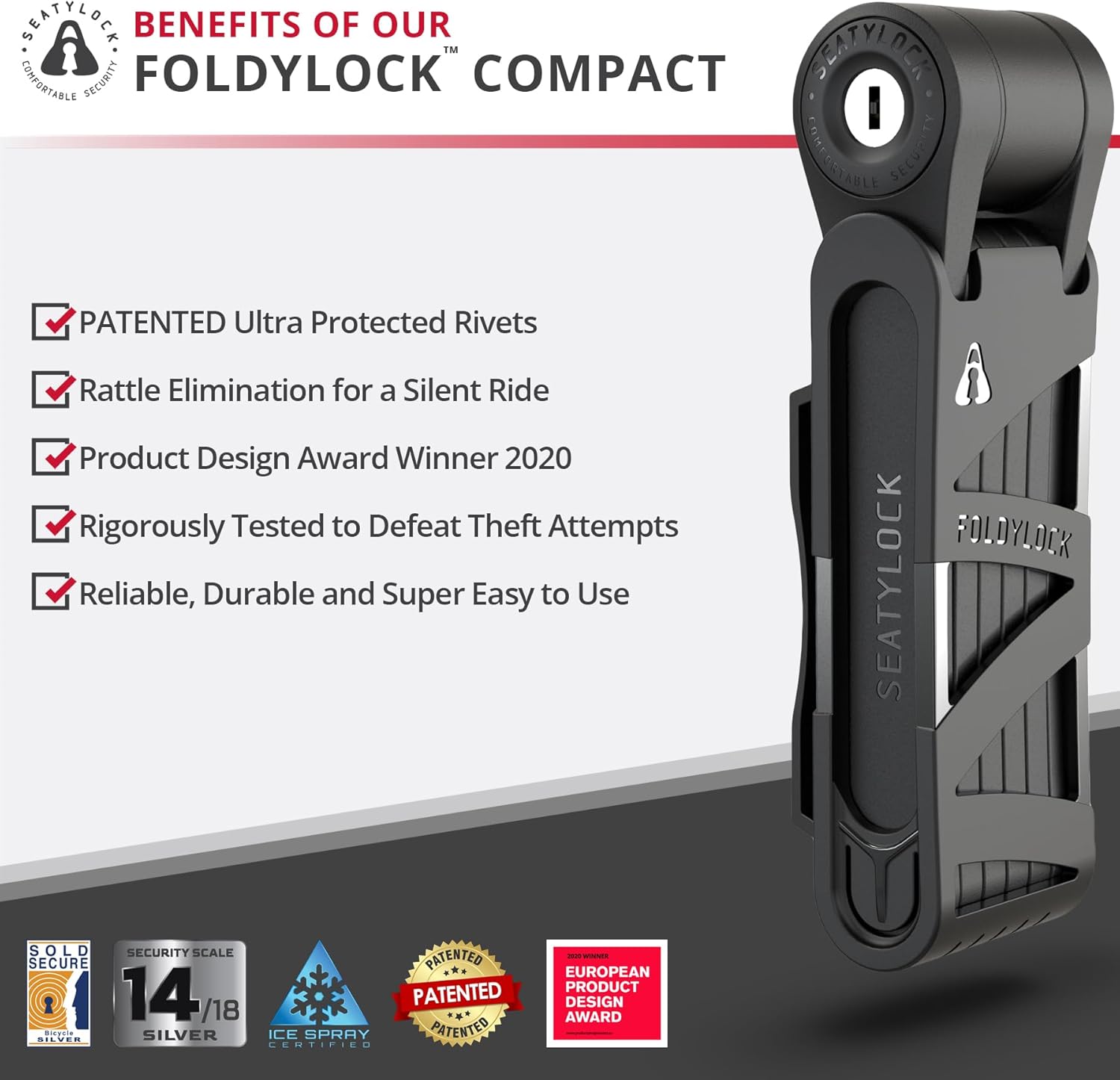 Detalle 2 de Seatylock FoldyLock compact folding bike lock