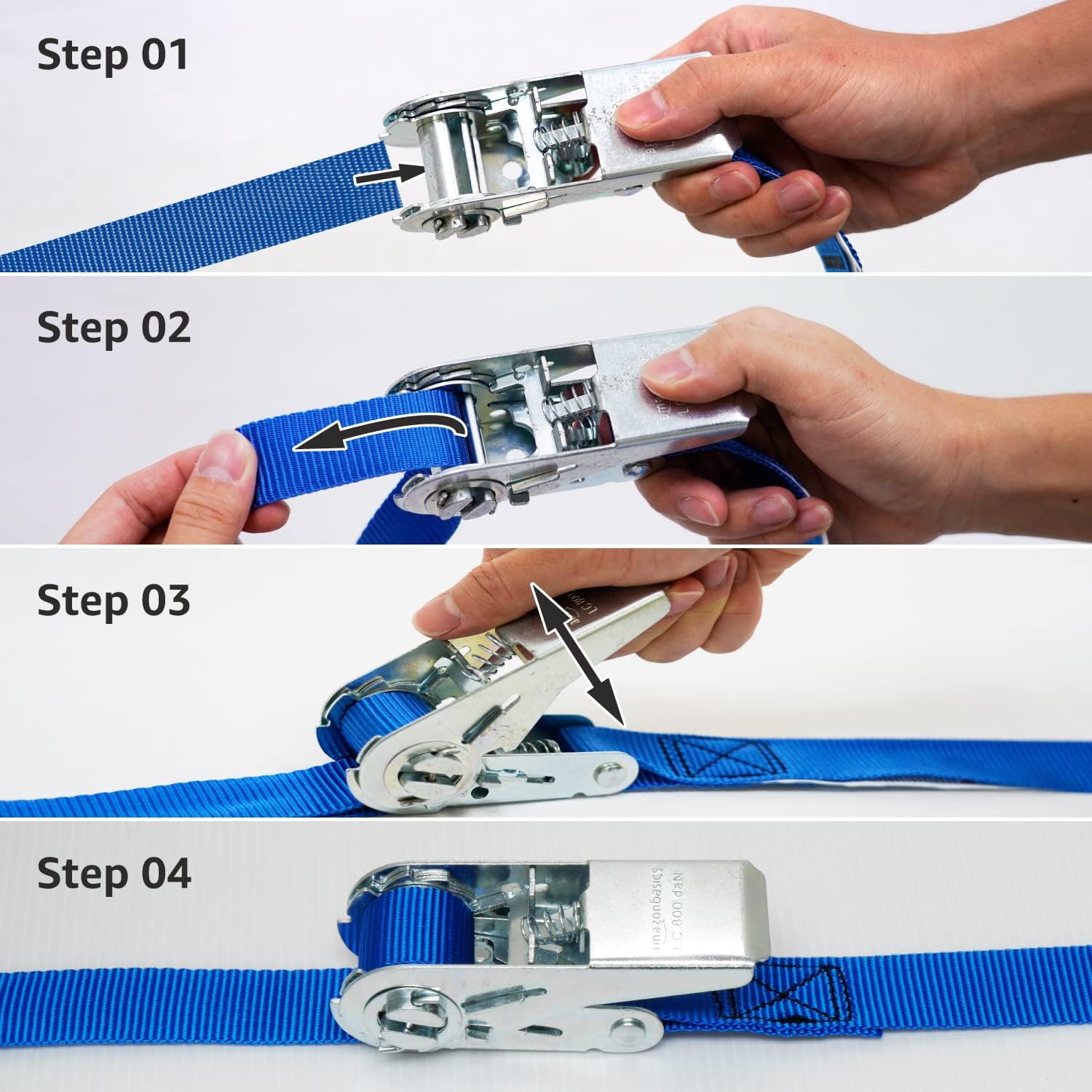 Thumbnail 4 de Amazon Basics 10-pack Ratchet Lashing Straps 6 m, 800 kg