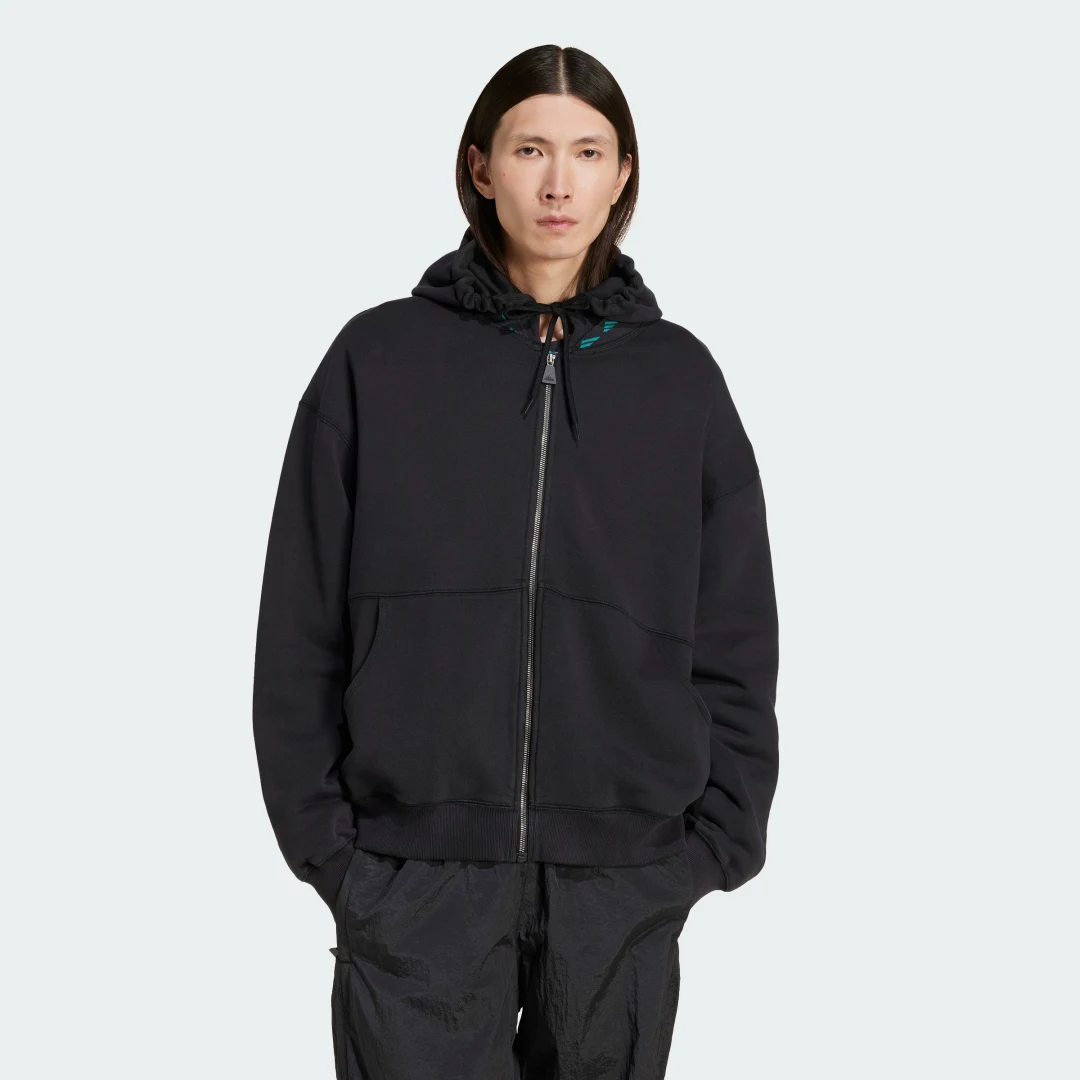 Detalle de adidas Chaqueta con capucha EQT Fleece en negro