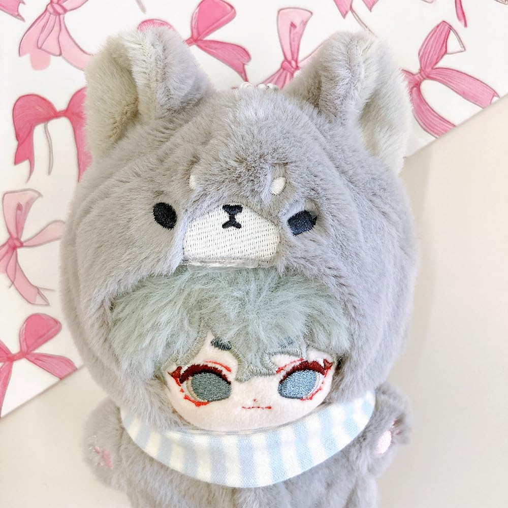 Detalle de ぬいぐるみ用 狼の着ぐるみ 10cm用 スタイ付きアニマルコスチューム