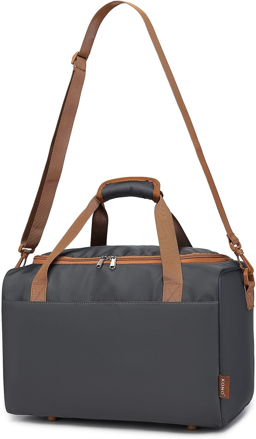 Detalle de Kono Ryanair 40x20x25 Under The Seat Holdall Cabin Hand Luggage Travel Bag, 20L (Grey/Brown)