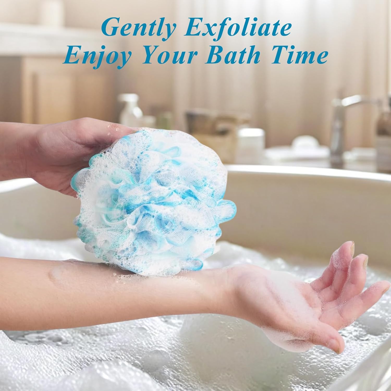 Detalle 2 de flintronic 4 Pack Loofah Shower Puff 75g