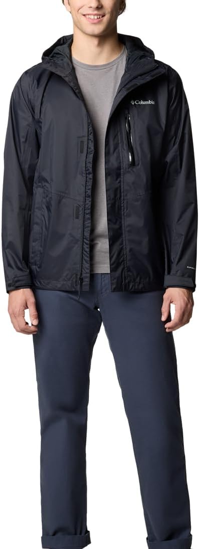 Detalle de Columbia Men’s Pouring Adventure 3 Waterproof Rain Jacket (Black, XXL)