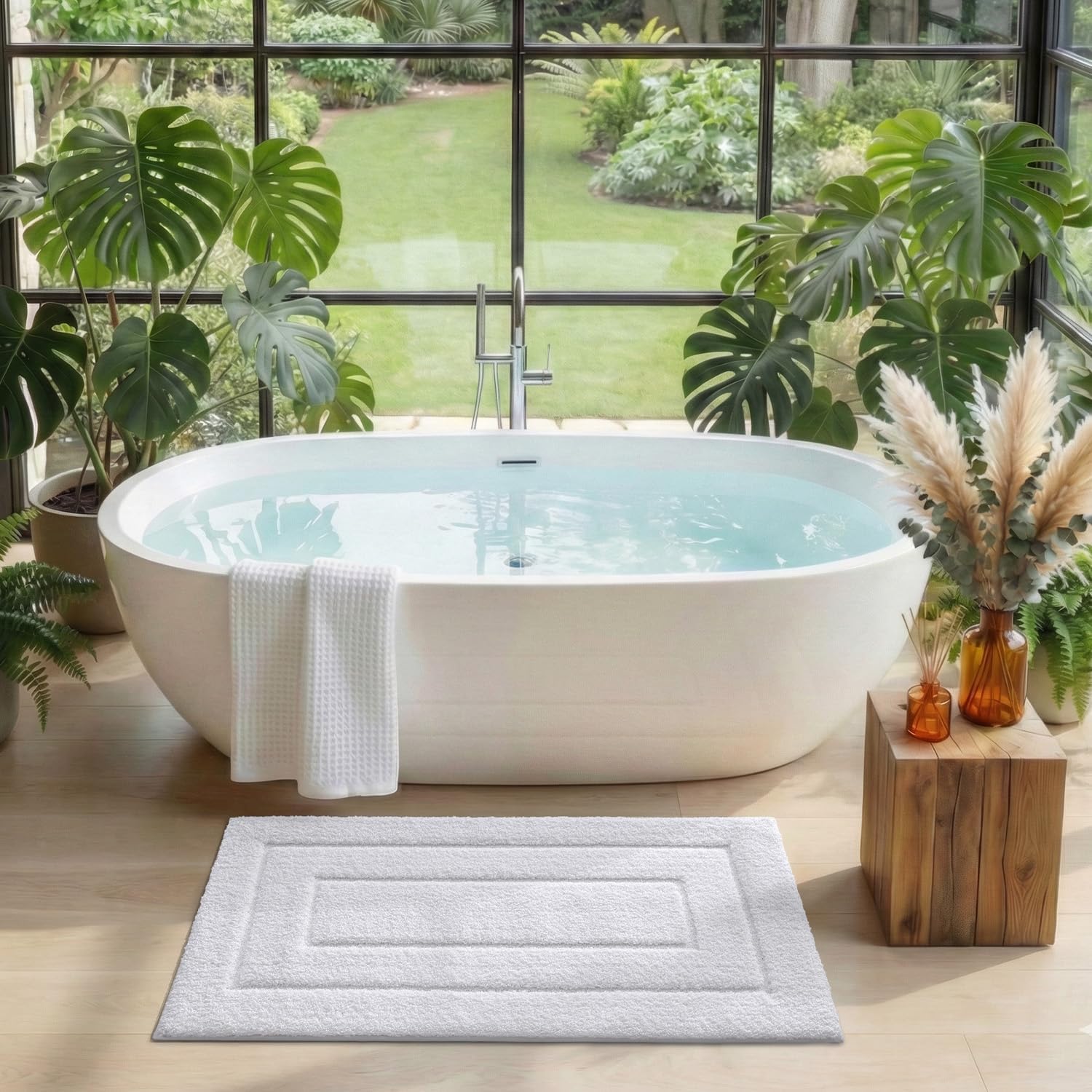 Detalle de DEXI Bath Mat 50 x 80 cm: Extra Soft Microfibre, Non-Slip, Machine Washable
