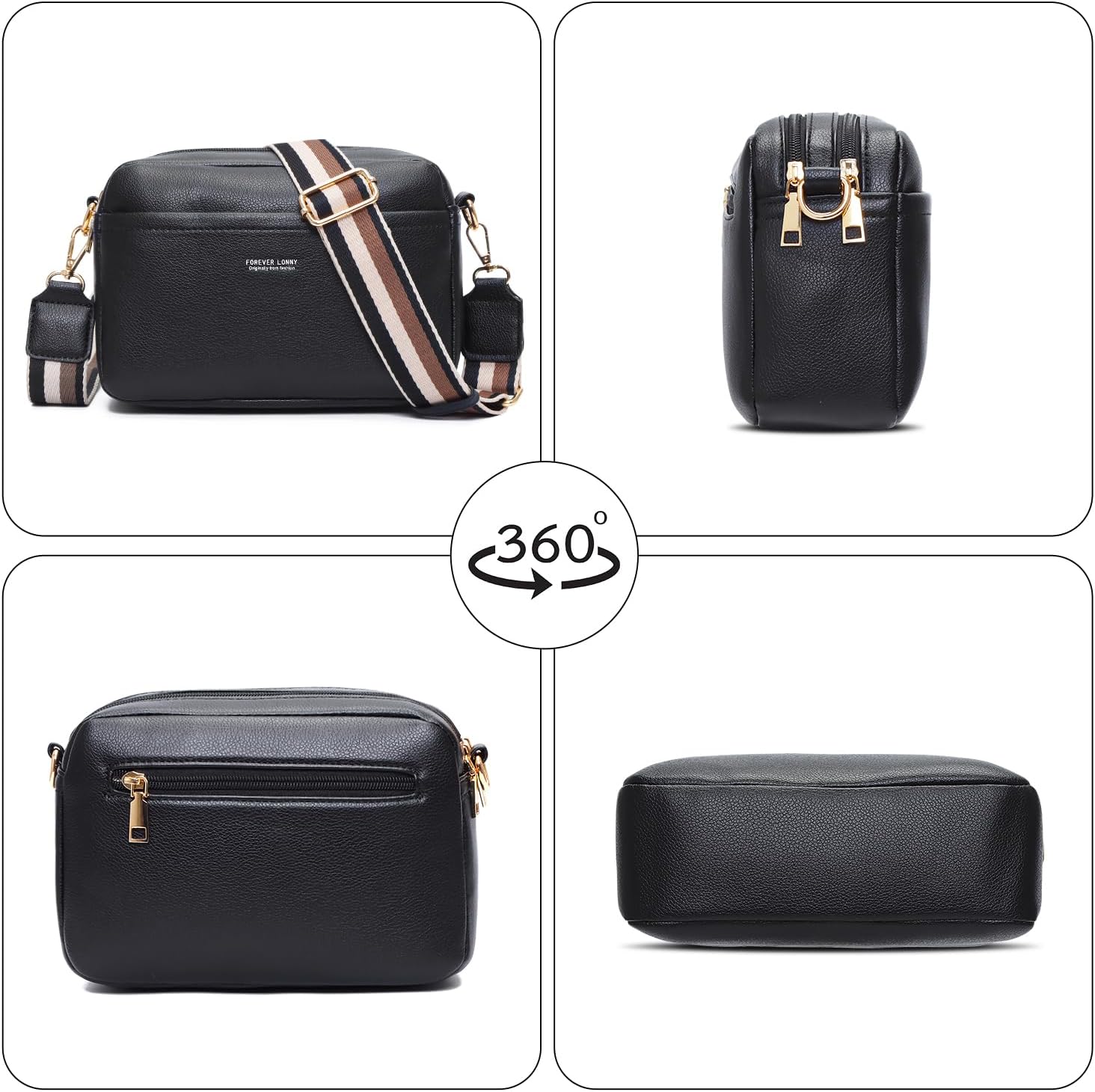 Detalle de AIFILLE petit sac bandoulière femme pour téléphone, pochette en cuir synthétique et bandoulière réglable