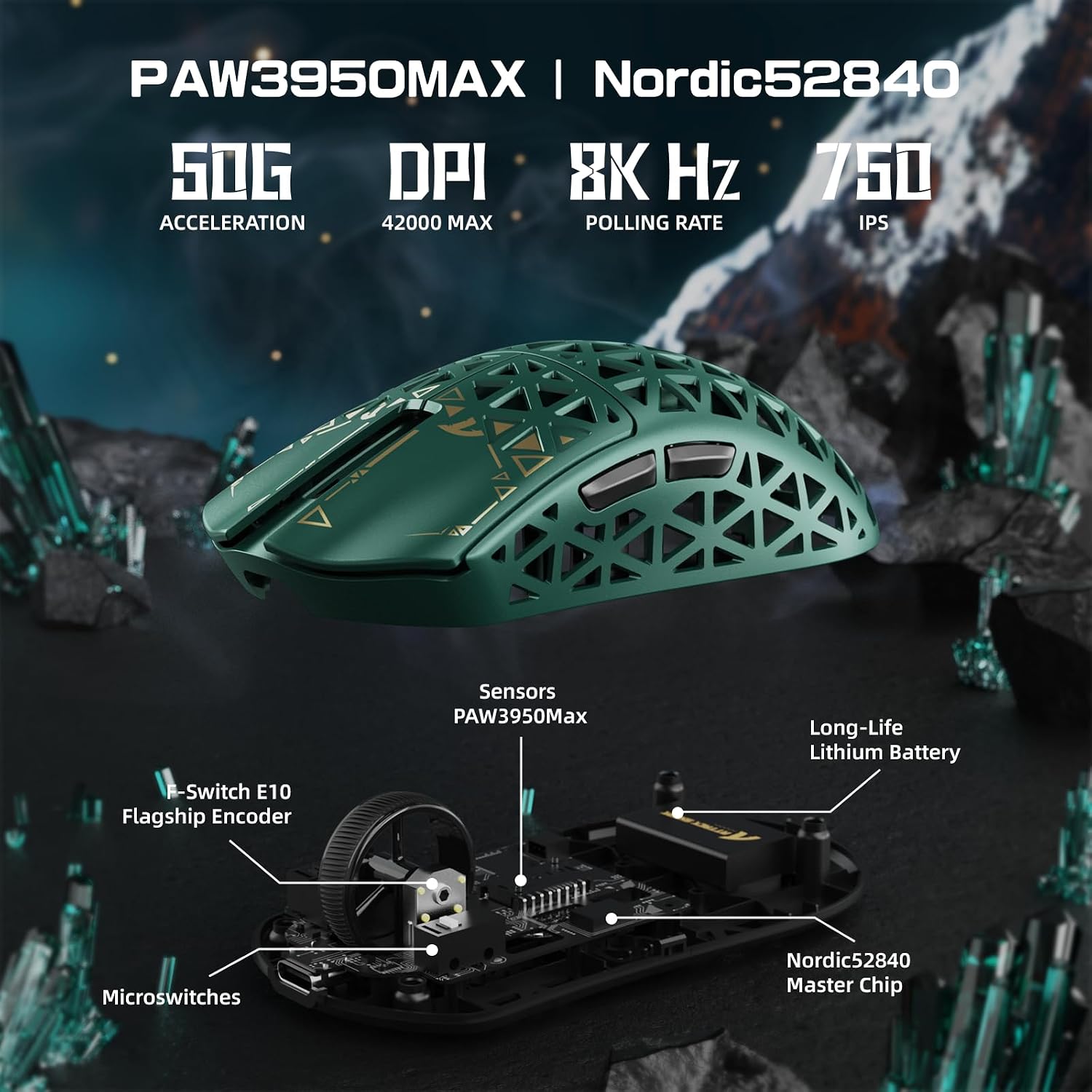 Detalle 2 de ATTACK SHARK R5 Gaming-Maus 39 g