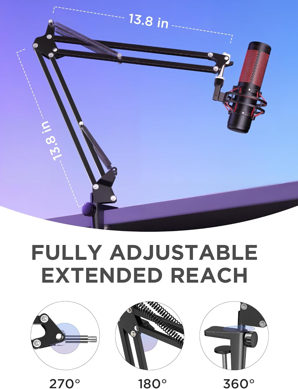 Detalle de InnoGear Boom Arm Microphone Stand for Mic