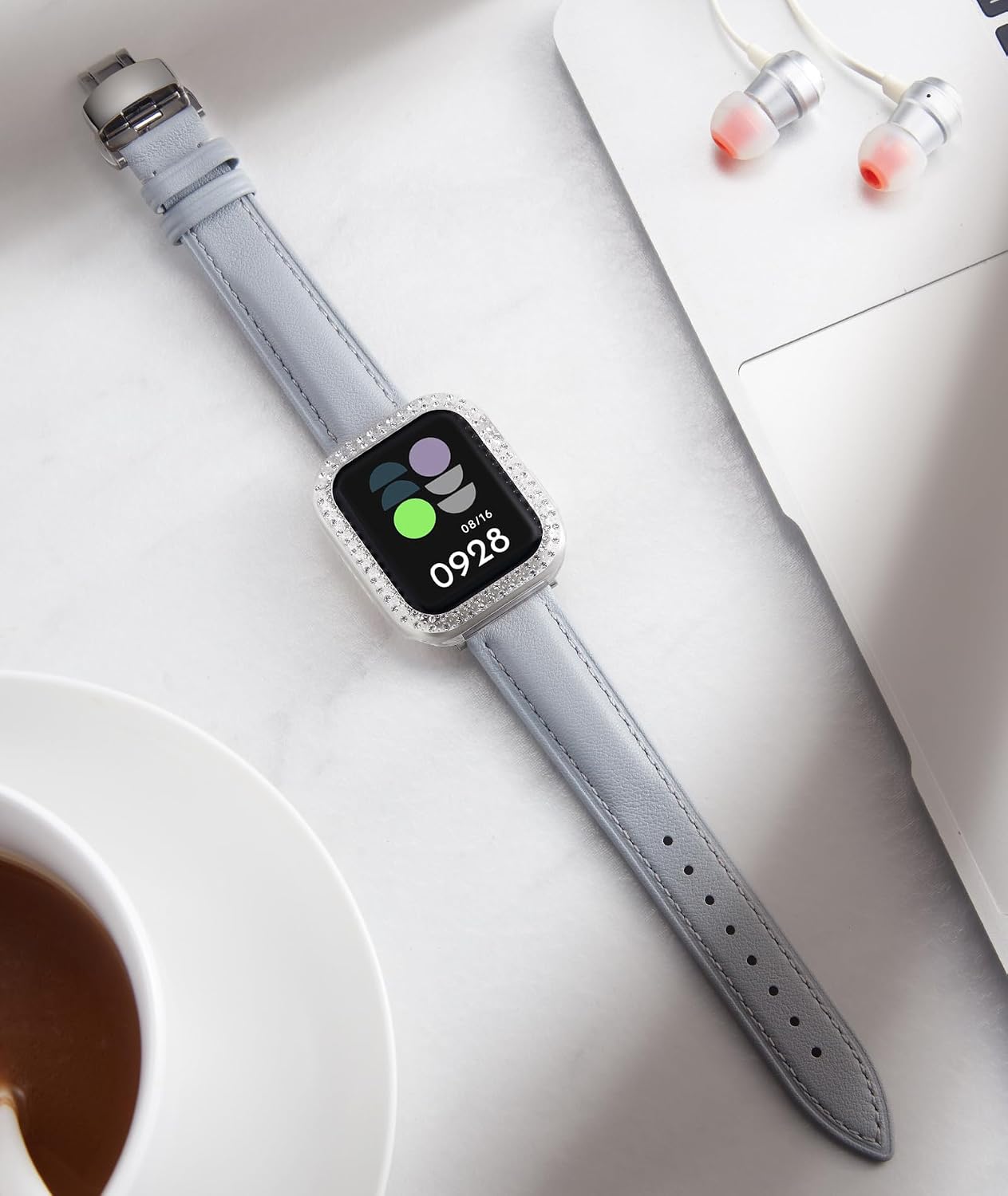 Detalle 2 de BINLUN Leather Strap for Apple Watch 44mm