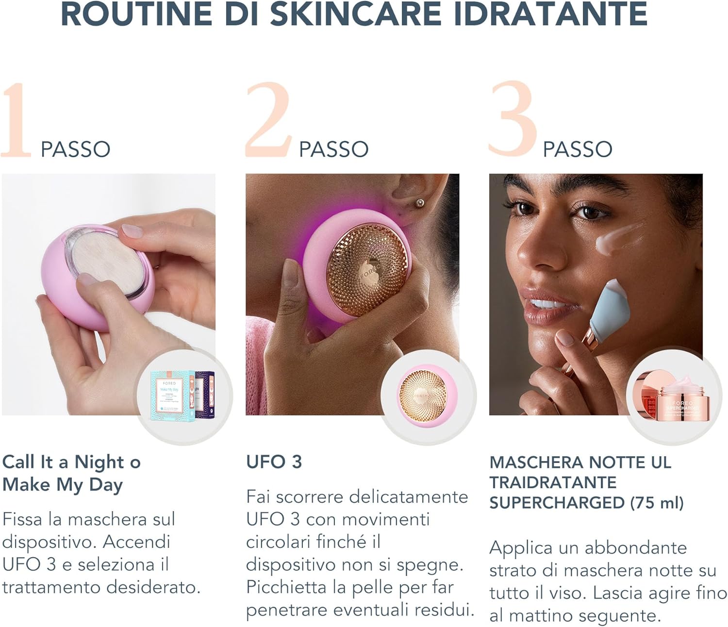 Thumbnail 1 de FOREO Hyper Hydra UFO 3 set: dispositivo per maschera viso + 14 UFO maschere + maschera notte idratante 75 ml