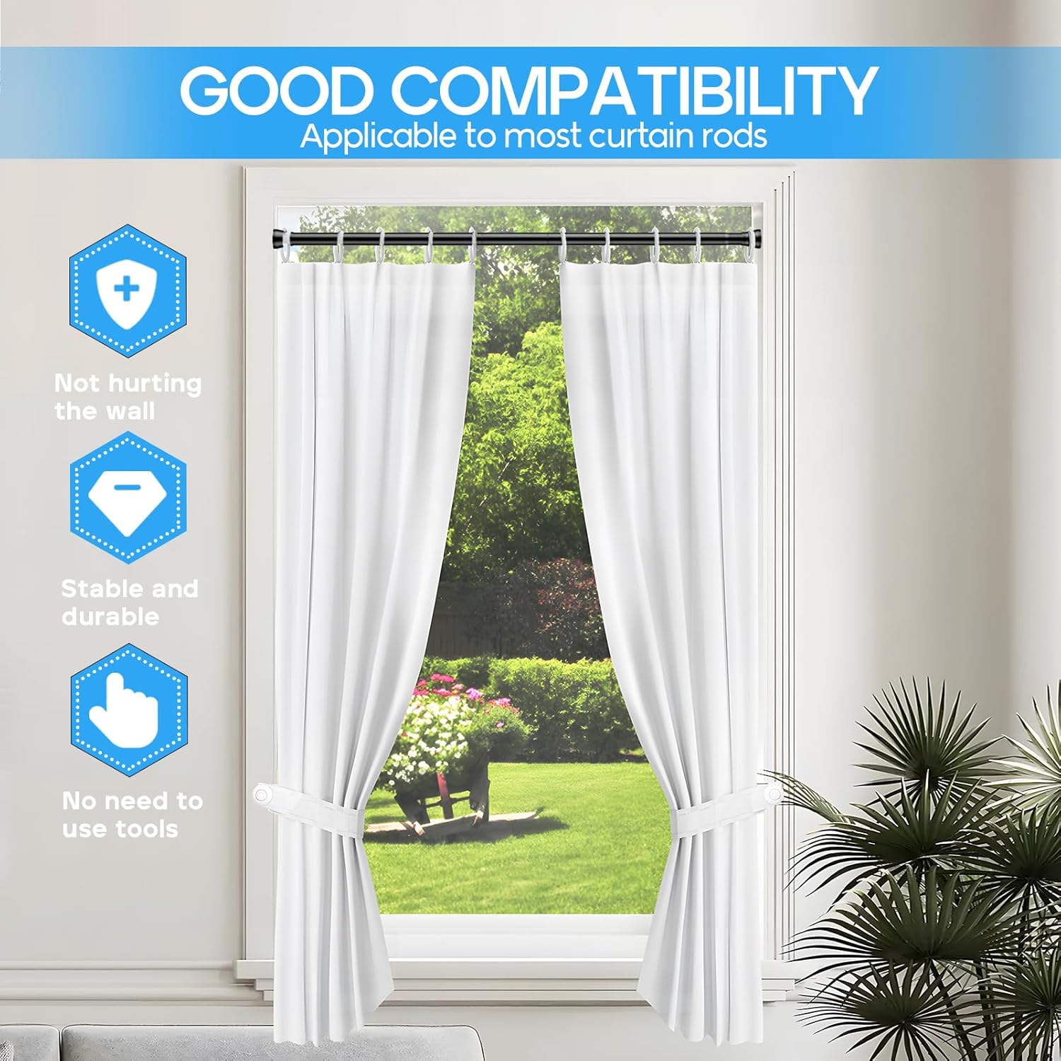 Thumbnail 2 de Extendable Curtain Pole Tension Rod 70–130 cm ⌛ 🎭