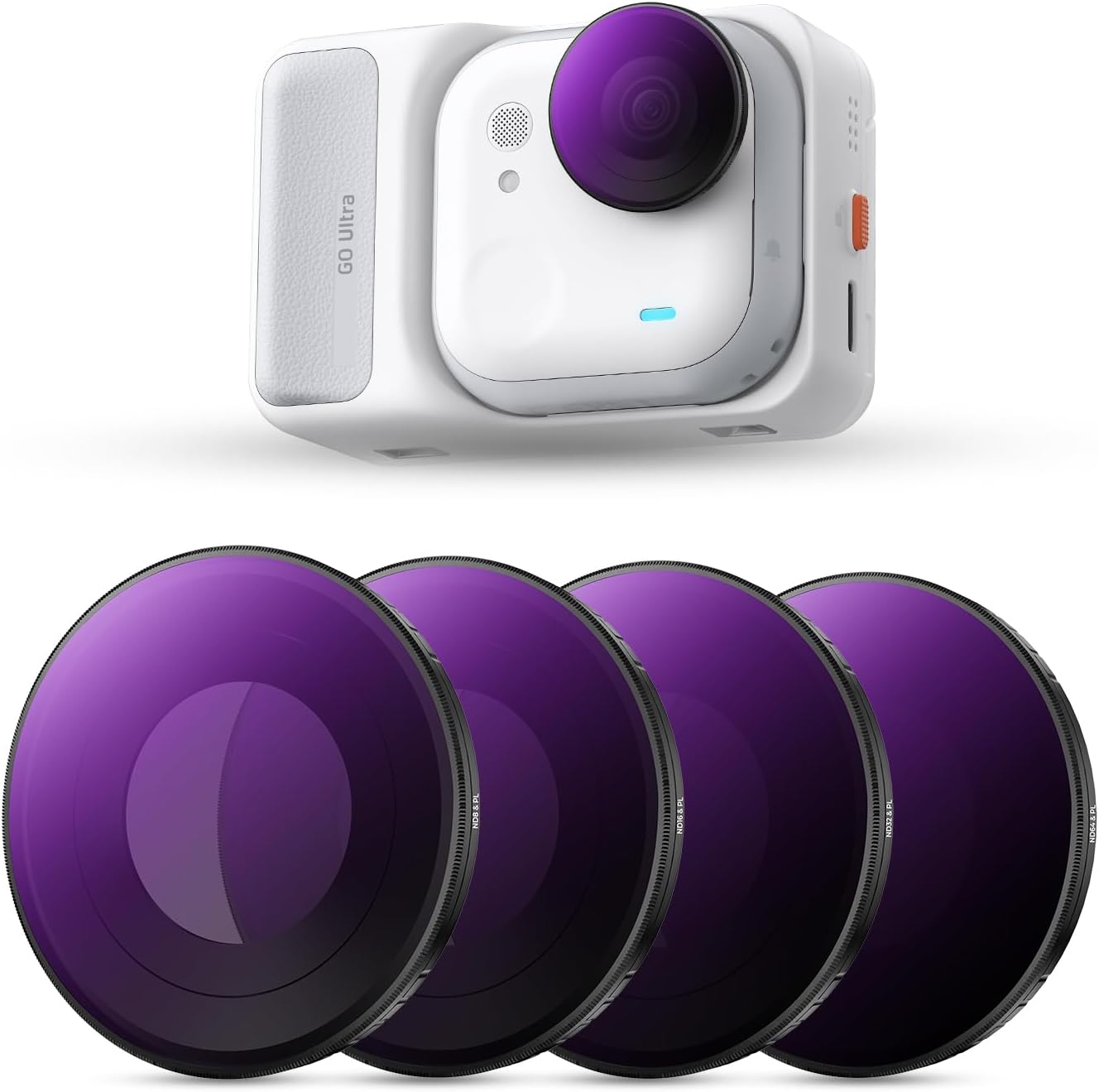 Detalle de K&F CONCEPT Kit Filtri ND/PL per Insta360 Go Ultra – ND8/PL, ND16/PL, ND32/PL e ND64/PL (4 pezzi)