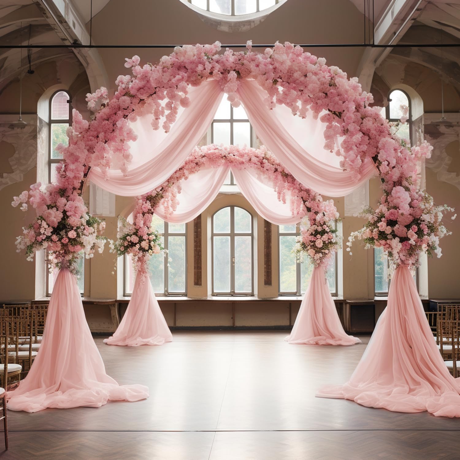 Detalle 2 de Wokceer Sheer Wedding Arch Draping Fabric, Polyester