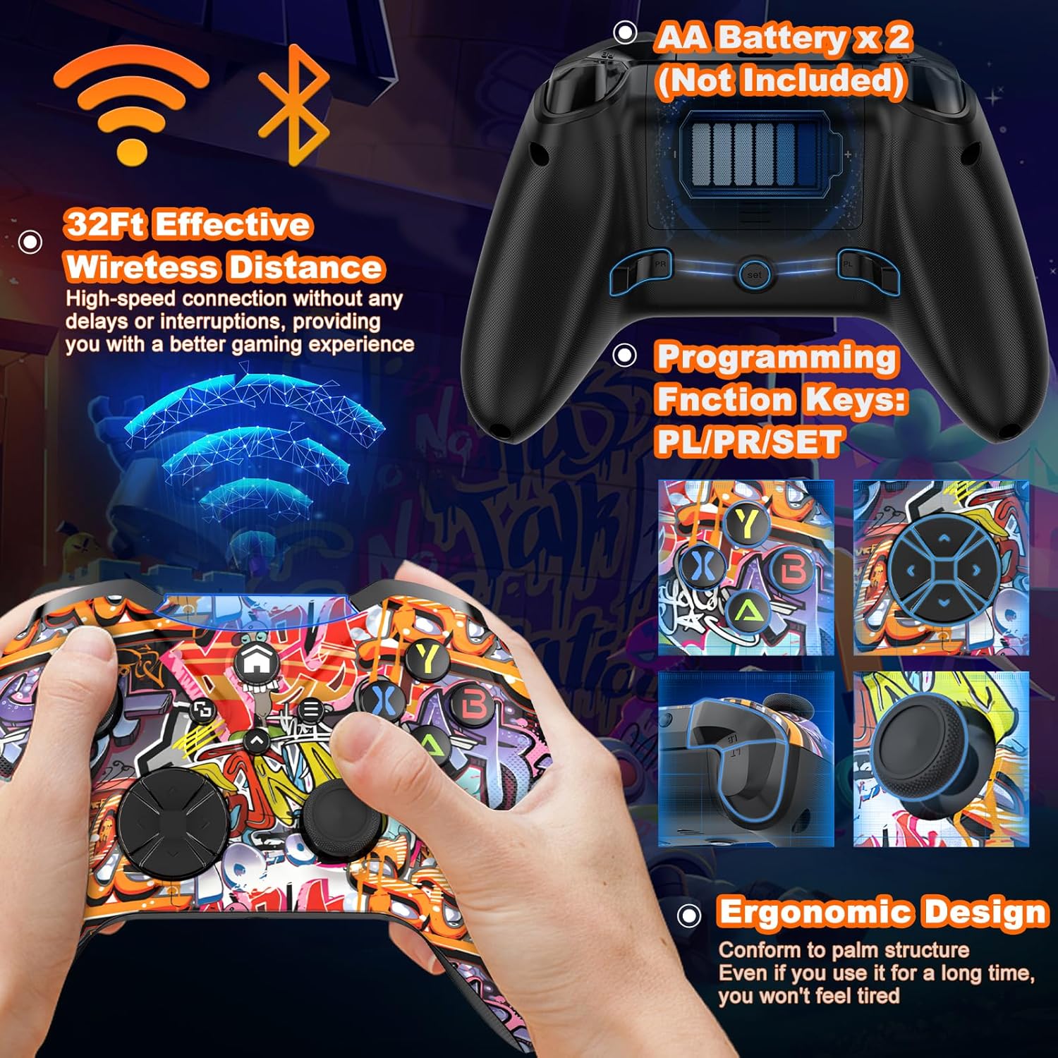 Detalle 2 de Lapezei Wireless Controller für Xbox Series S/X – Bluetooth Gamepad mit Rücken-Back-Buttons, Turbo, Dual-Vibration und 3,5 mm Audioanschluss